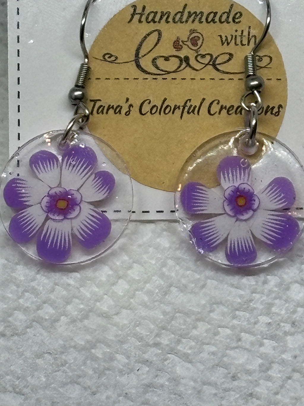 Purple Flower Earrings