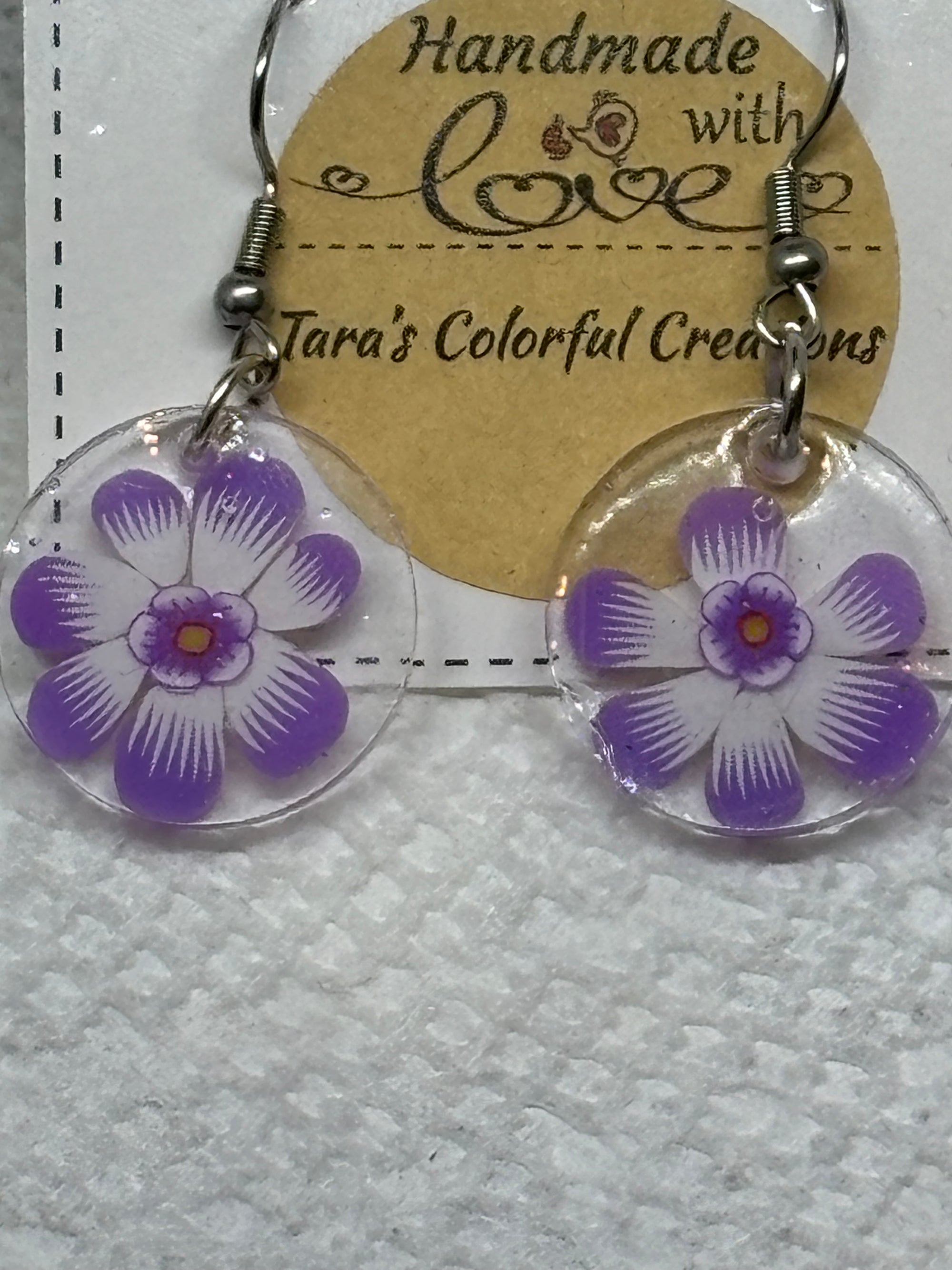 Purple Flower Earrings