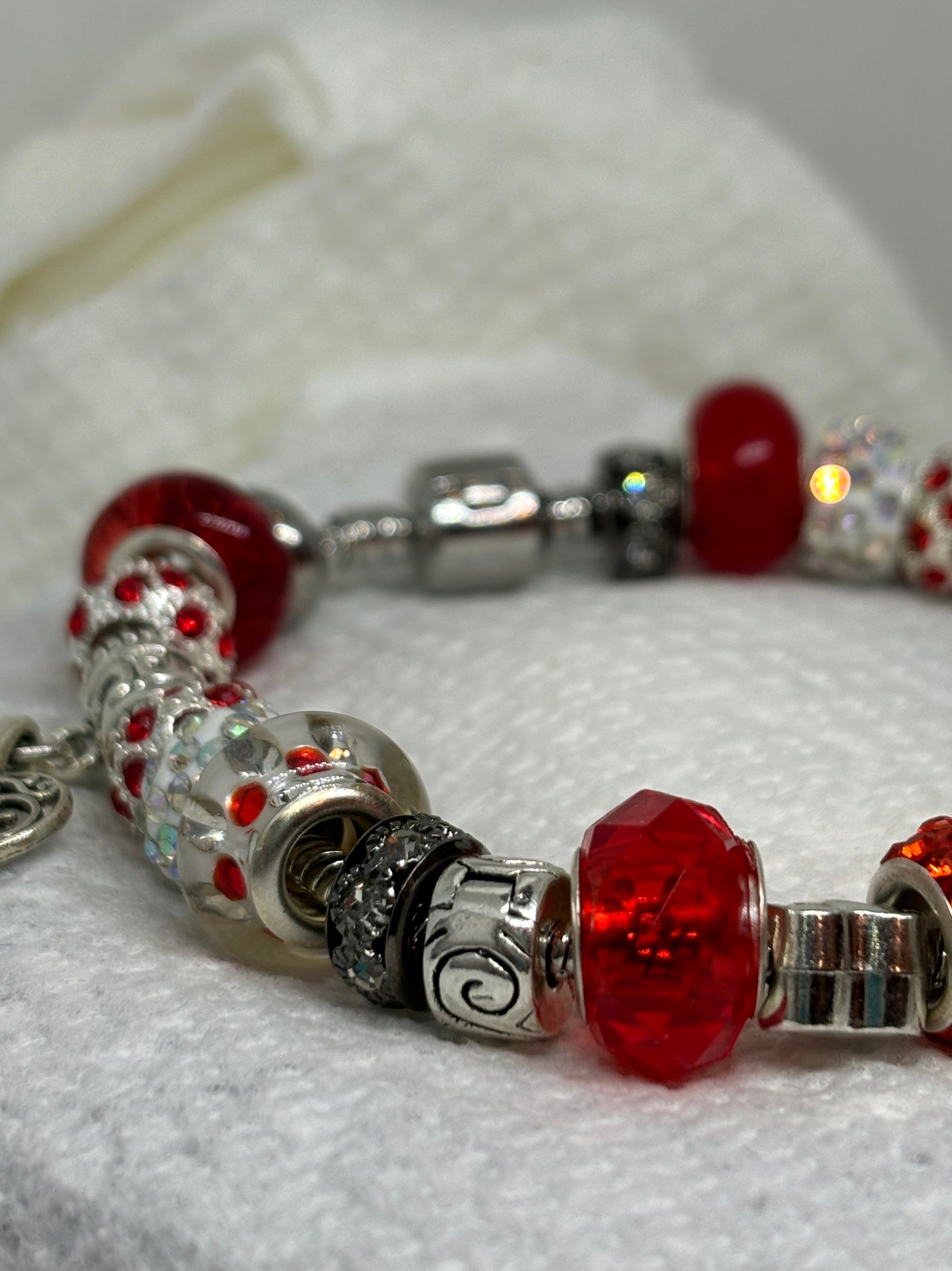 Red Awareness Ribbon Charm Bracelet