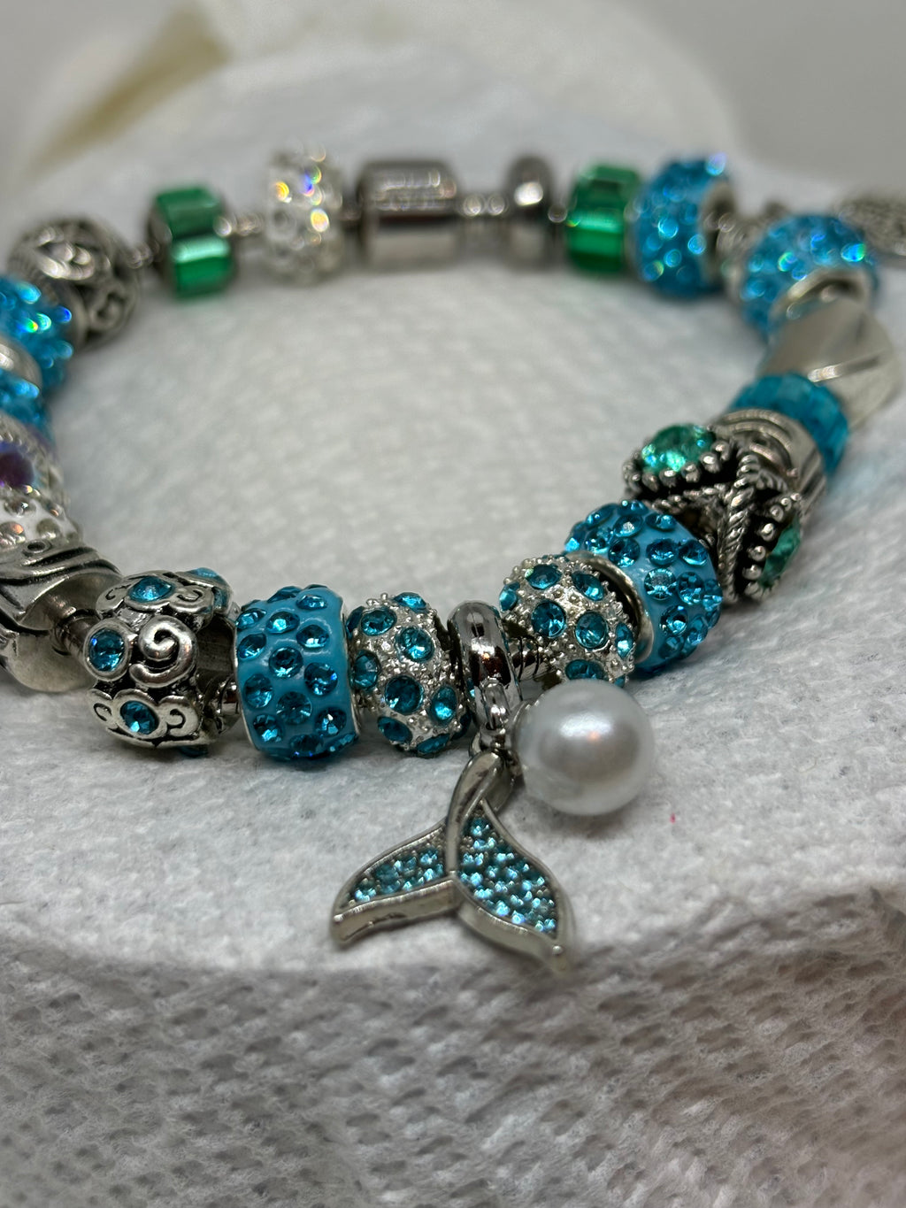 Mermaid Tail with Pearl Charm Bracelet