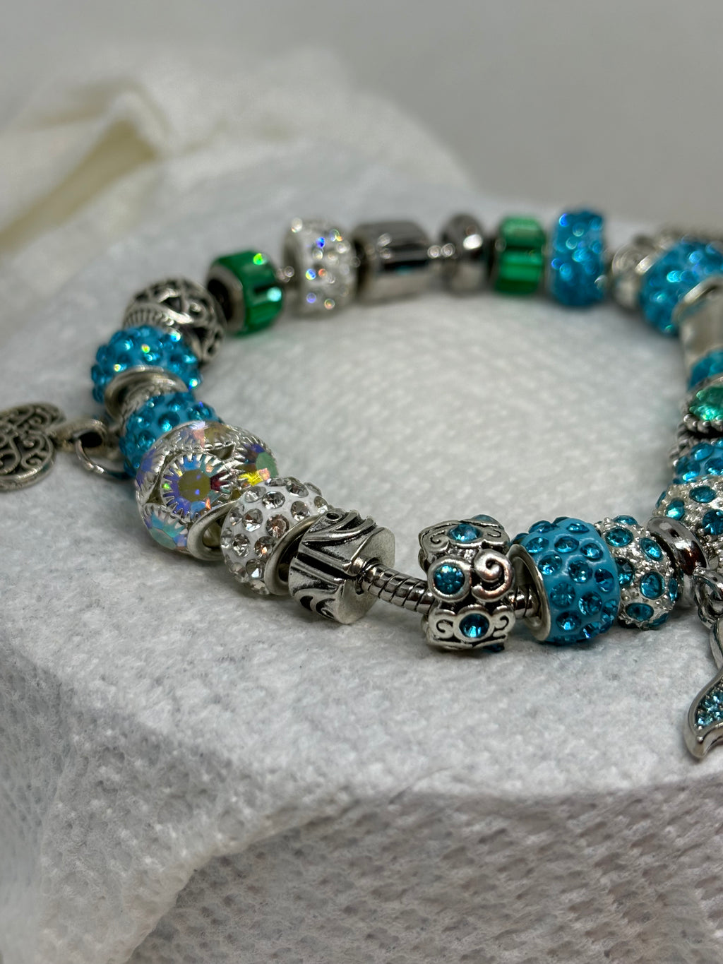 Mermaid Tail with Pearl Charm Bracelet