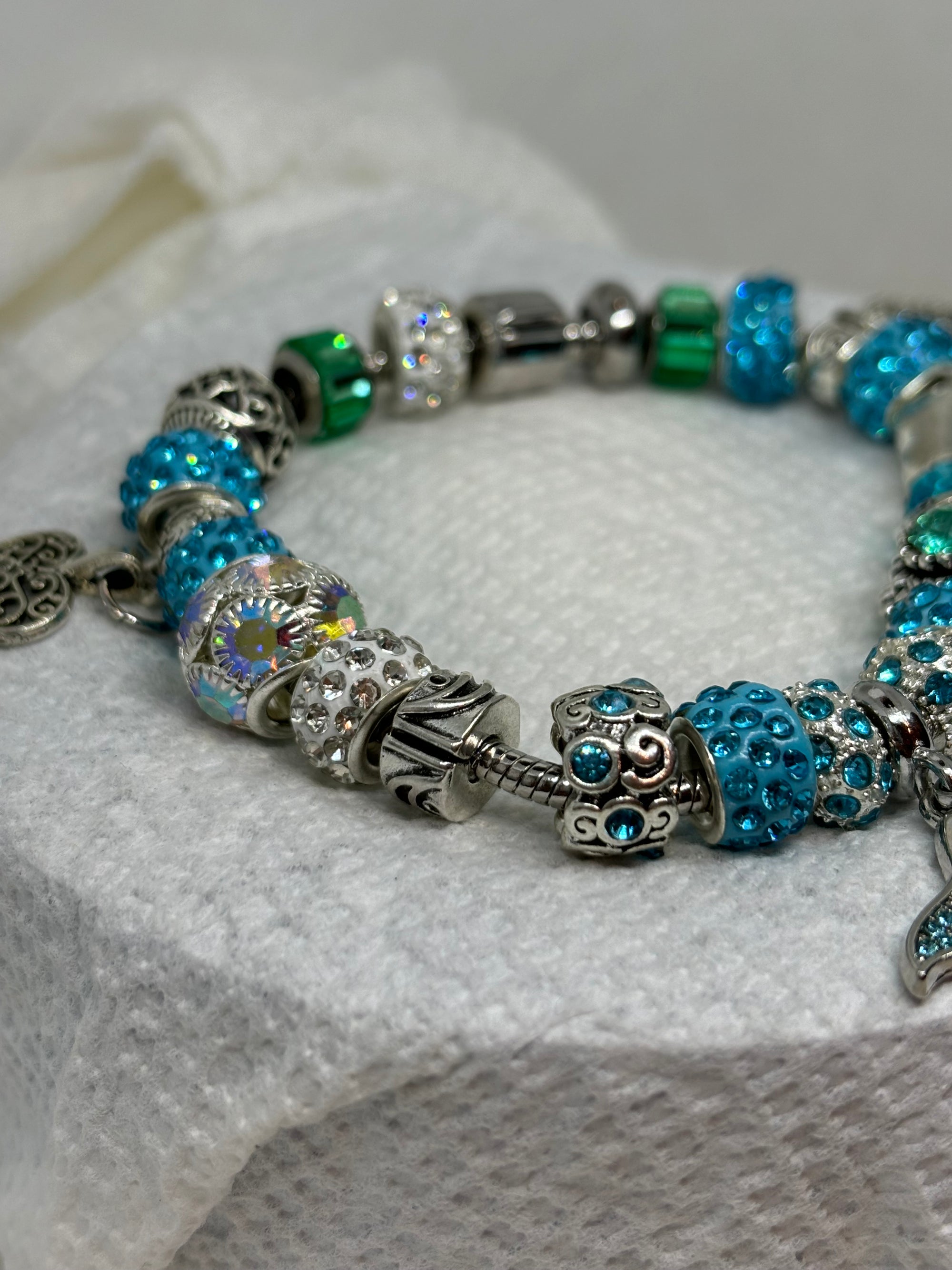 Mermaid Tail with Pearl Charm Bracelet