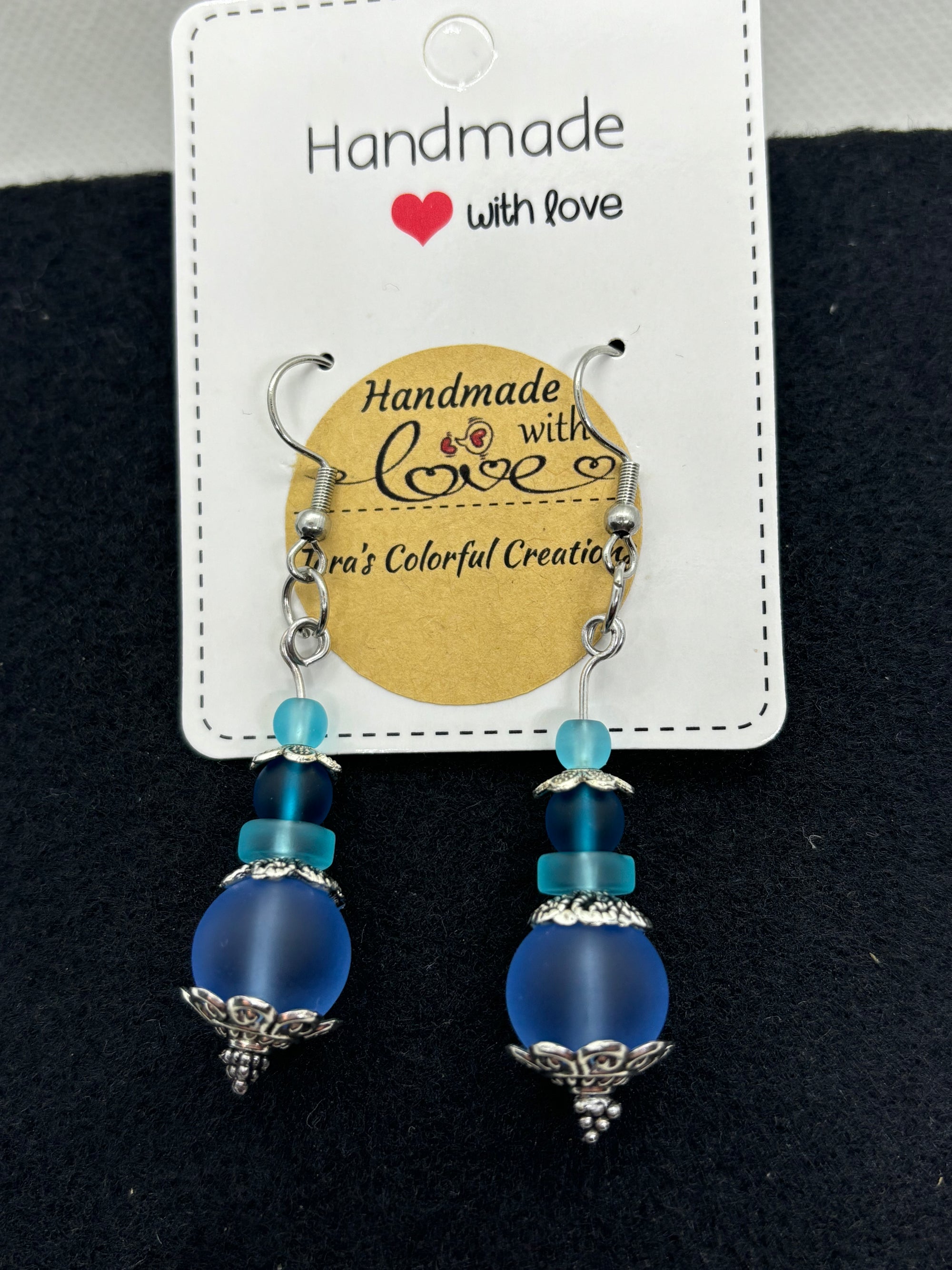 Silver and Seaglass Earrings