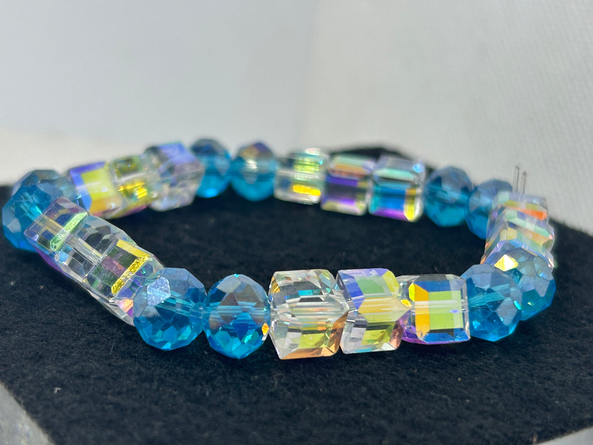 Glass and Blue Beaded Bracelet