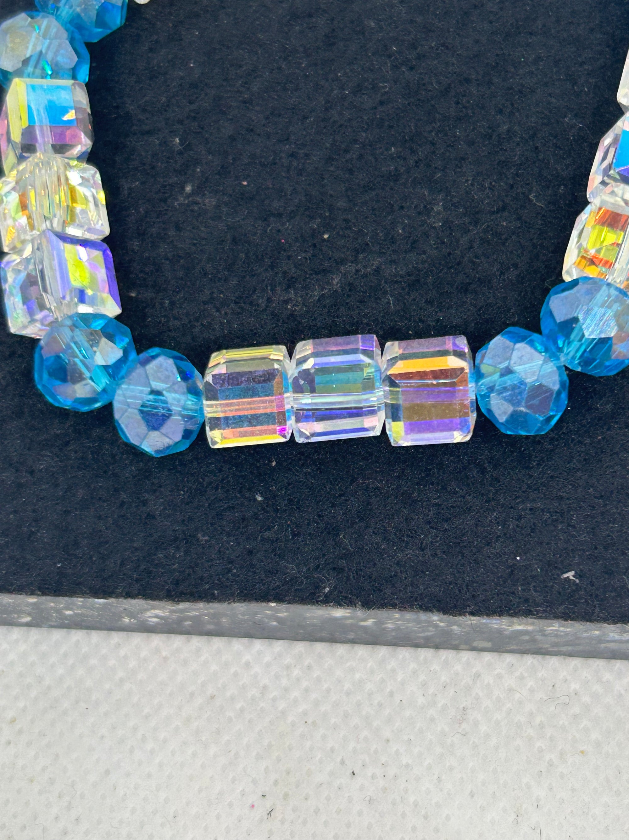 Glass and Blue Beaded Bracelet