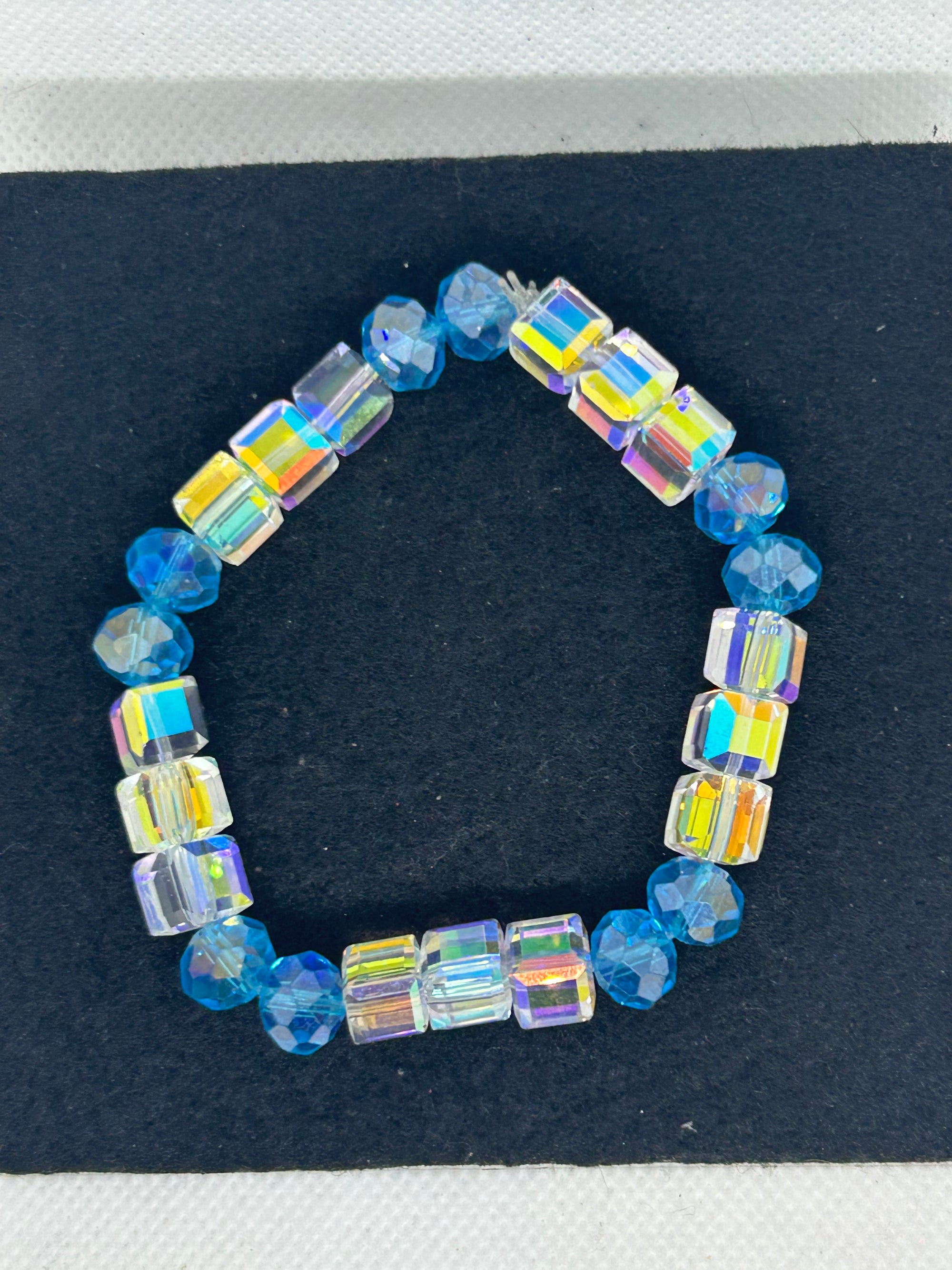 Glass and Blue Beaded Bracelet
