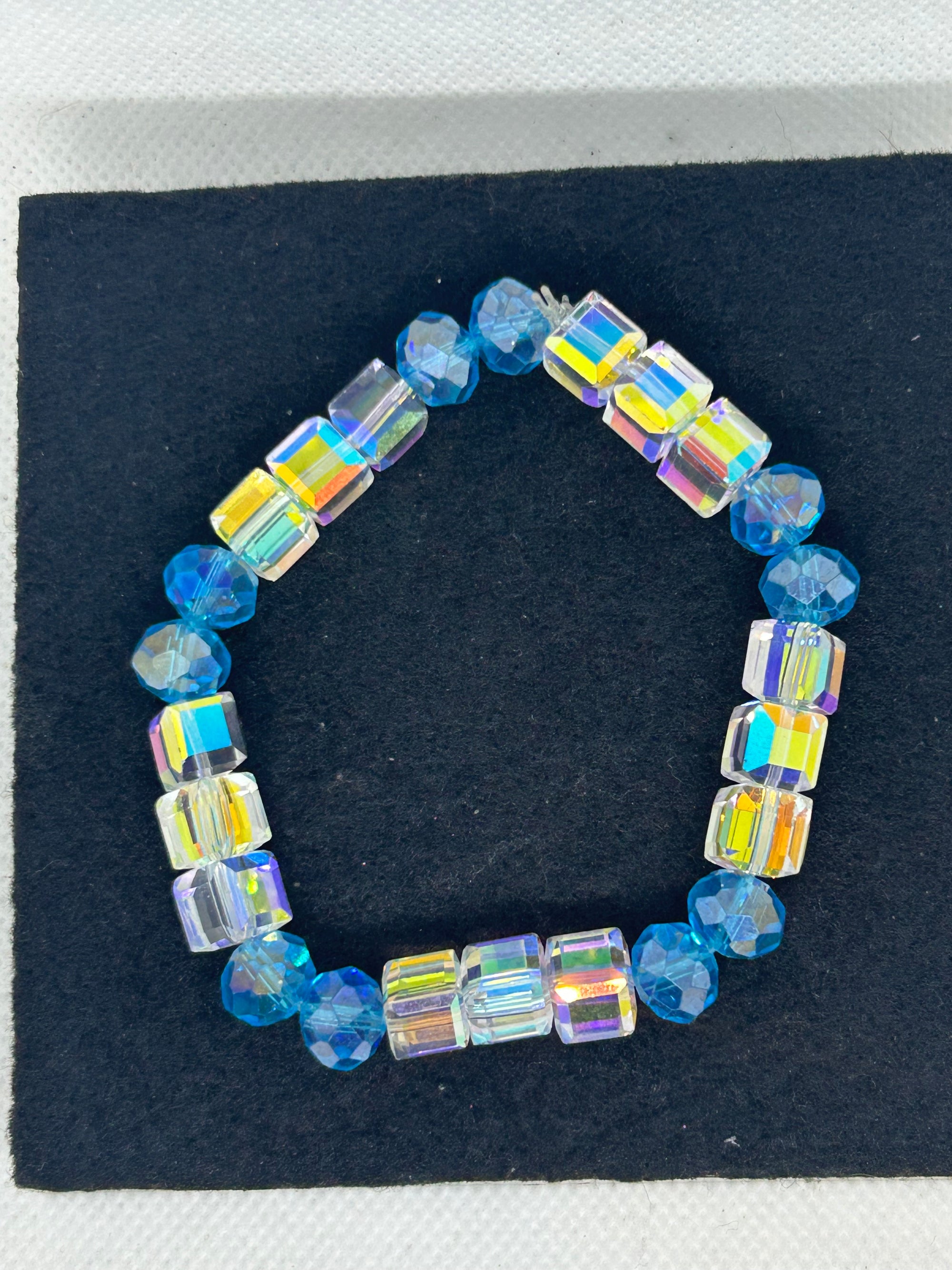Glass and Blue Beaded Bracelet