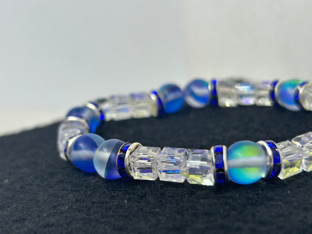 Blue Glowing Mermaid beaded Bracelet