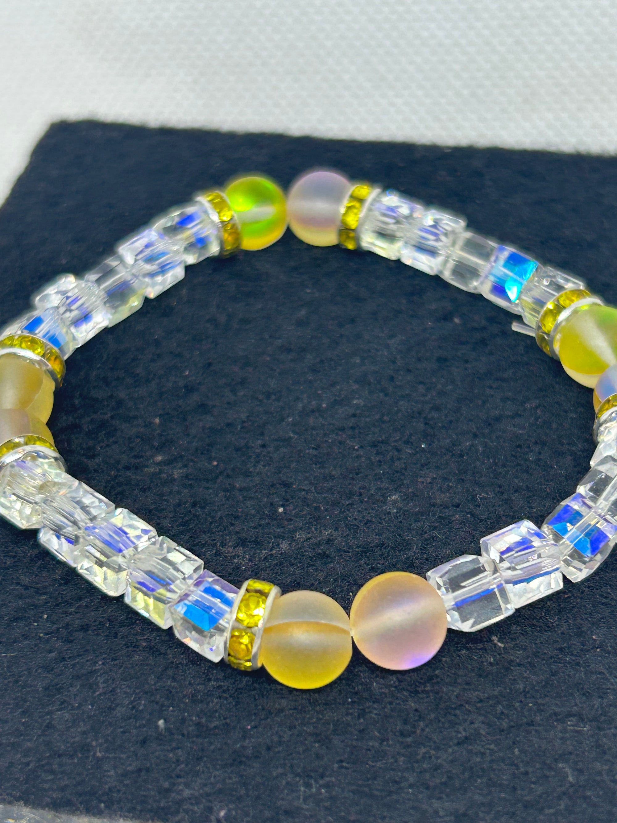 Yellow Glowing Mermaid Glass Beaded Bracelets