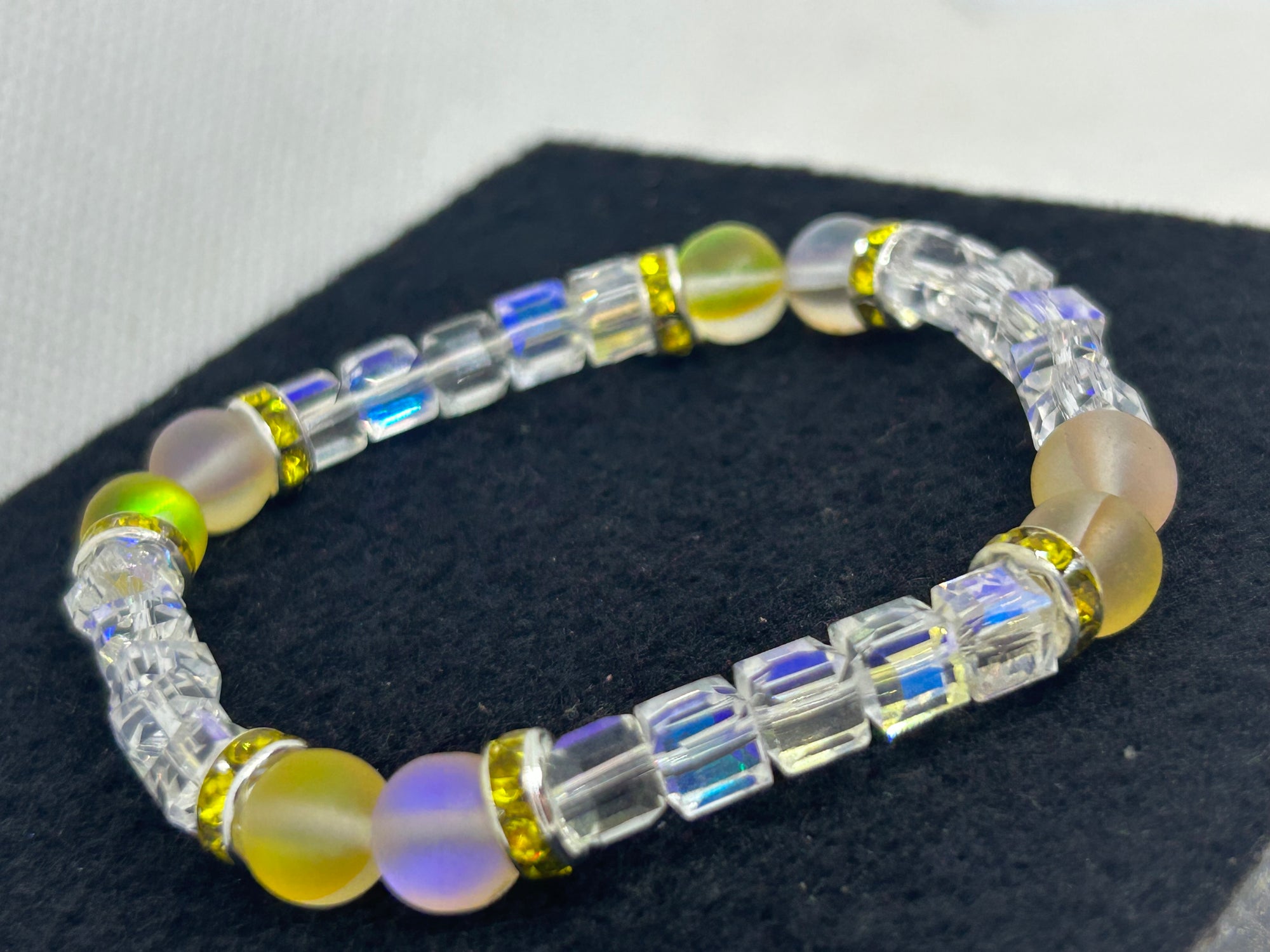 Yellow Glowing Mermaid Glass Beaded Bracelets
