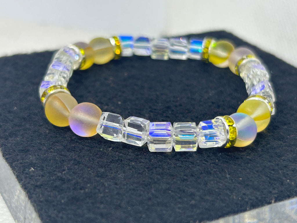 Yellow Glowing Mermaid Glass Beaded Bracelets