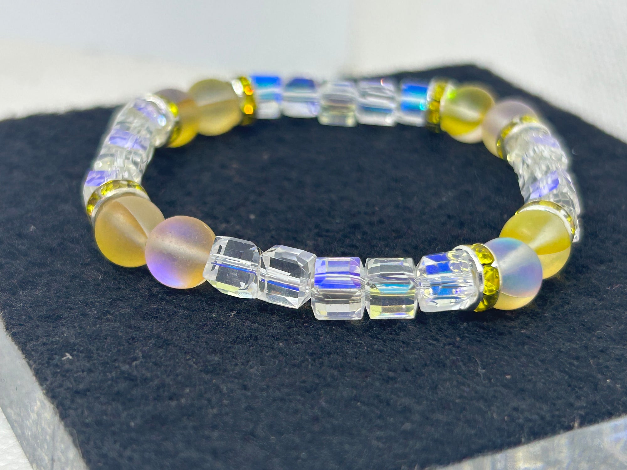 Yellow Glowing Mermaid Glass Beaded Bracelets
