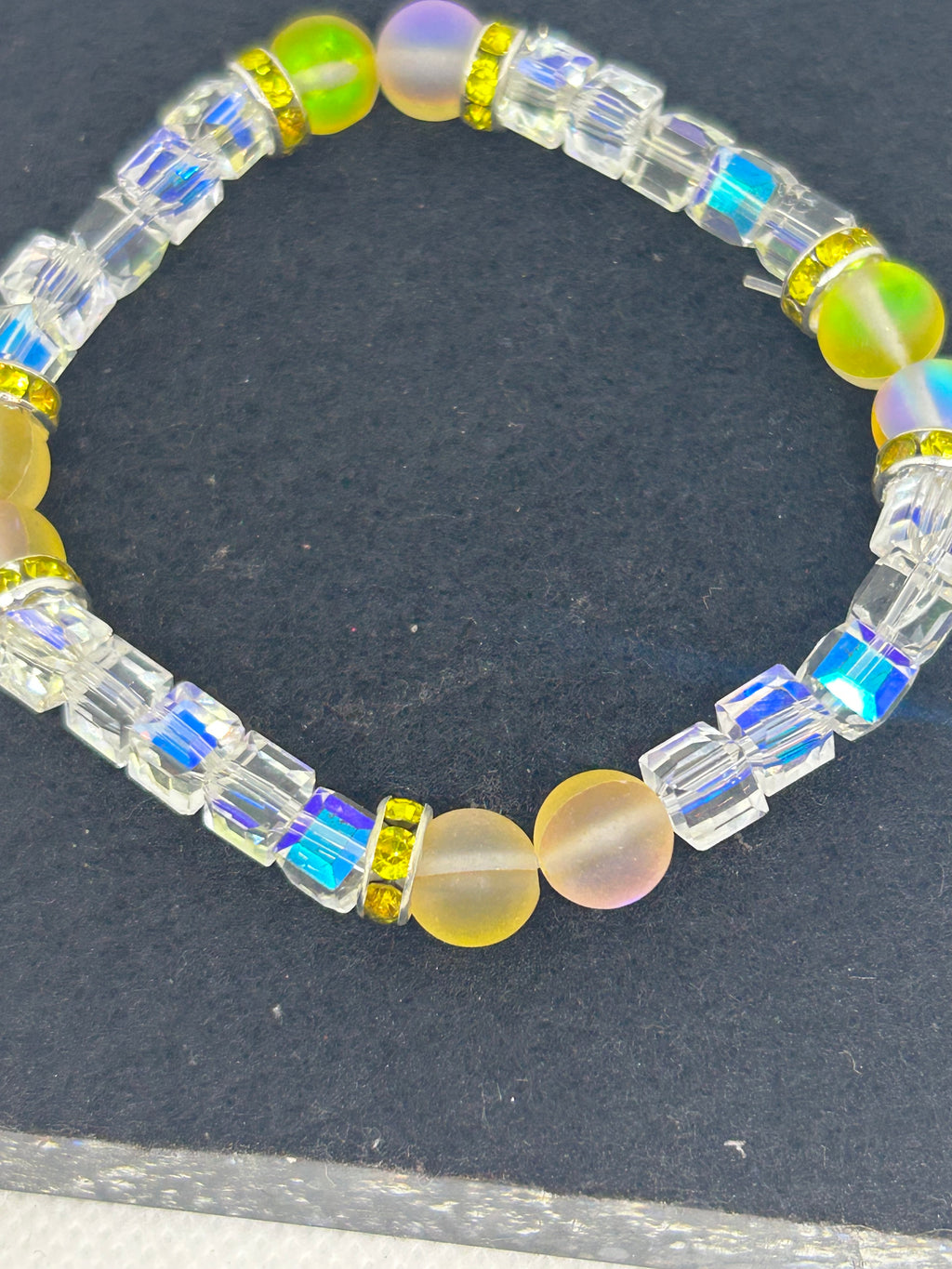 Yellow Glowing Mermaid Glass Beaded Bracelets
