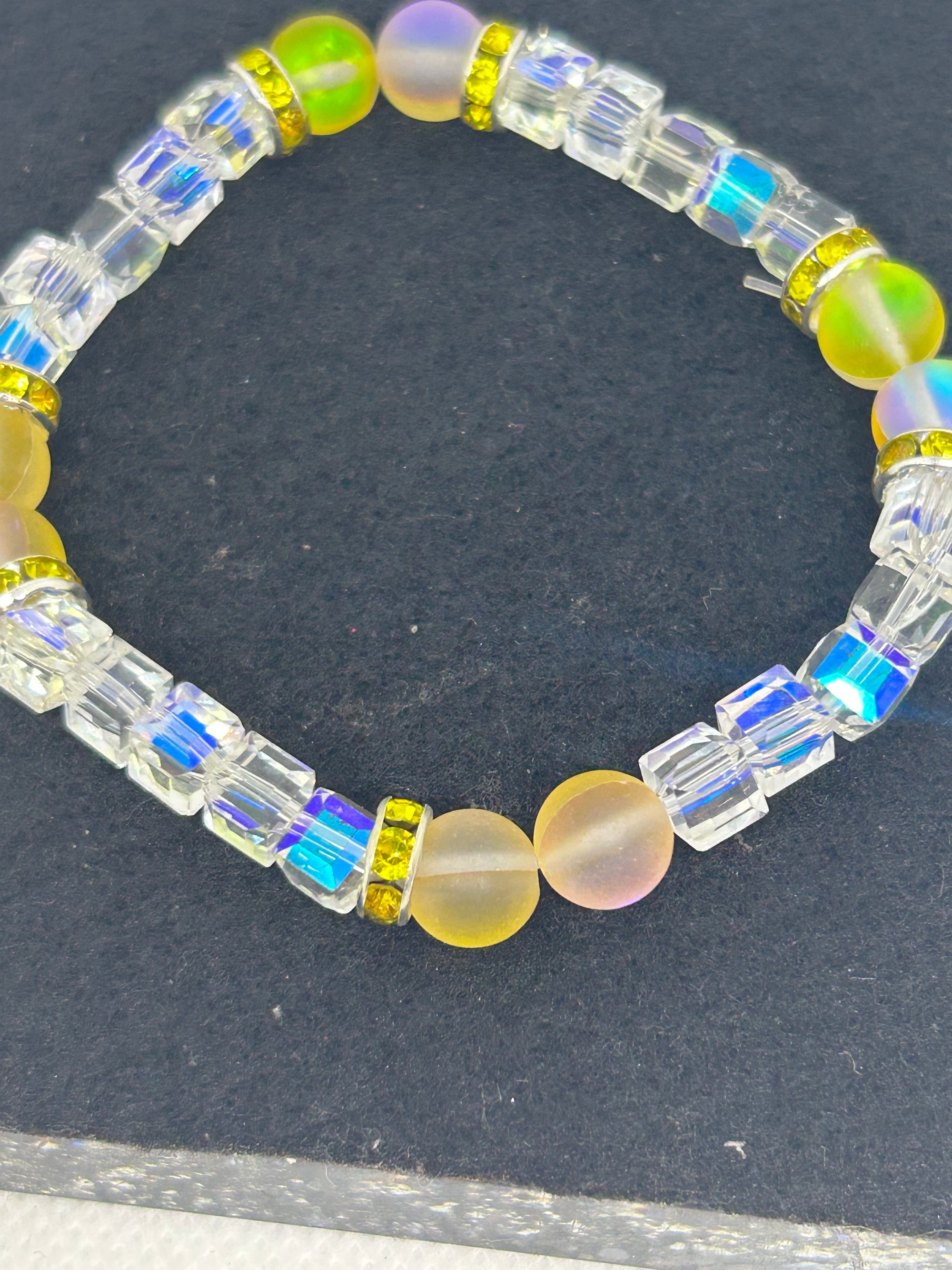 Yellow Glowing Mermaid Glass Beaded Bracelets