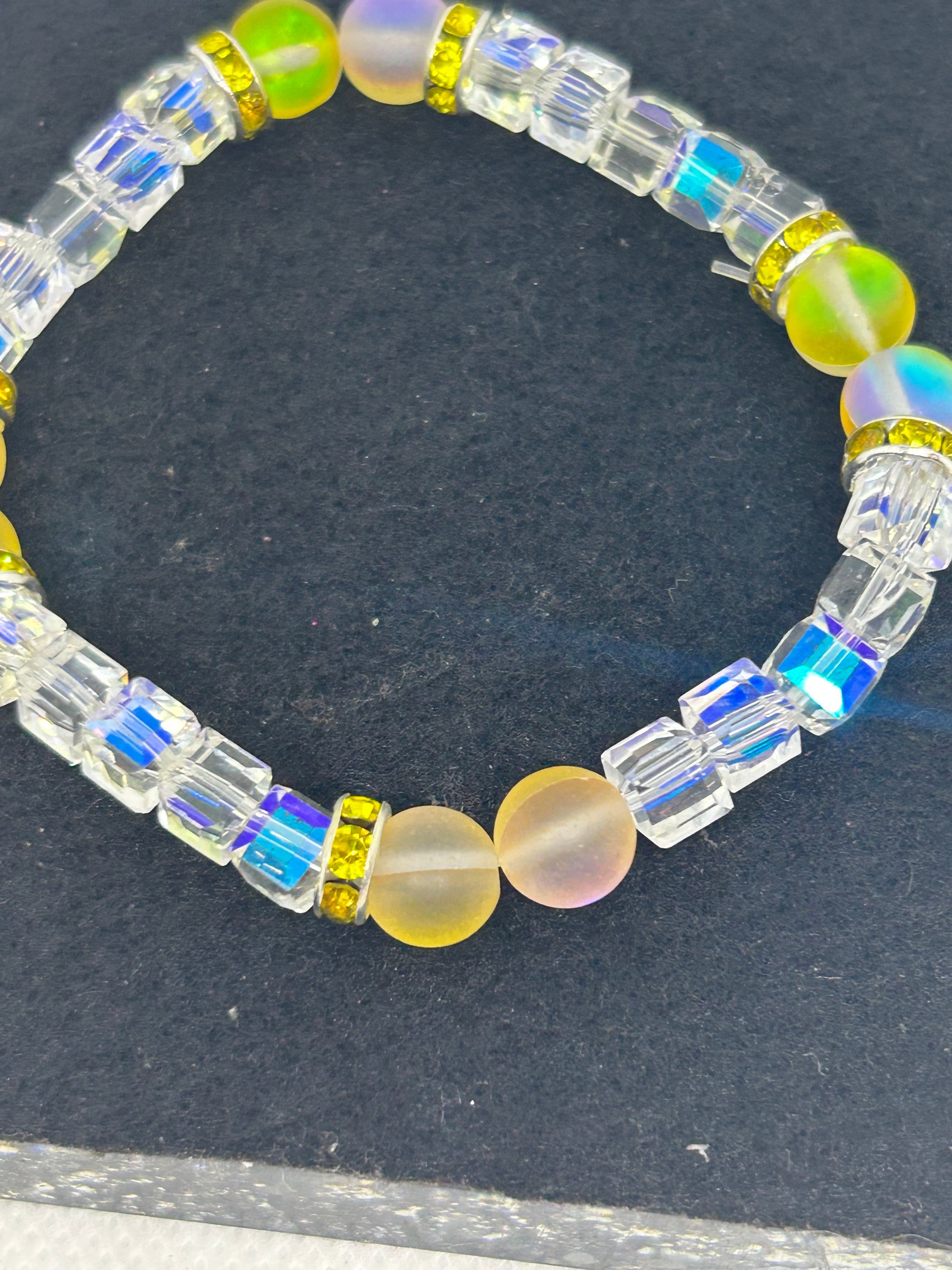 Yellow Glowing Mermaid Glass Beaded Bracelets