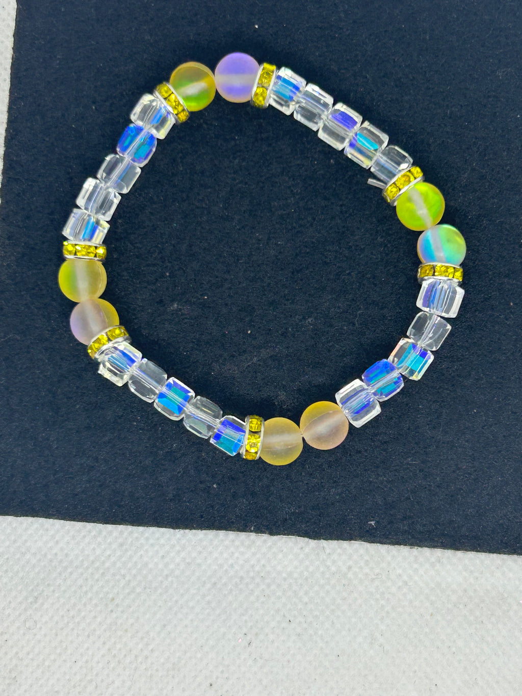 Yellow Glowing Mermaid Glass Beaded Bracelets