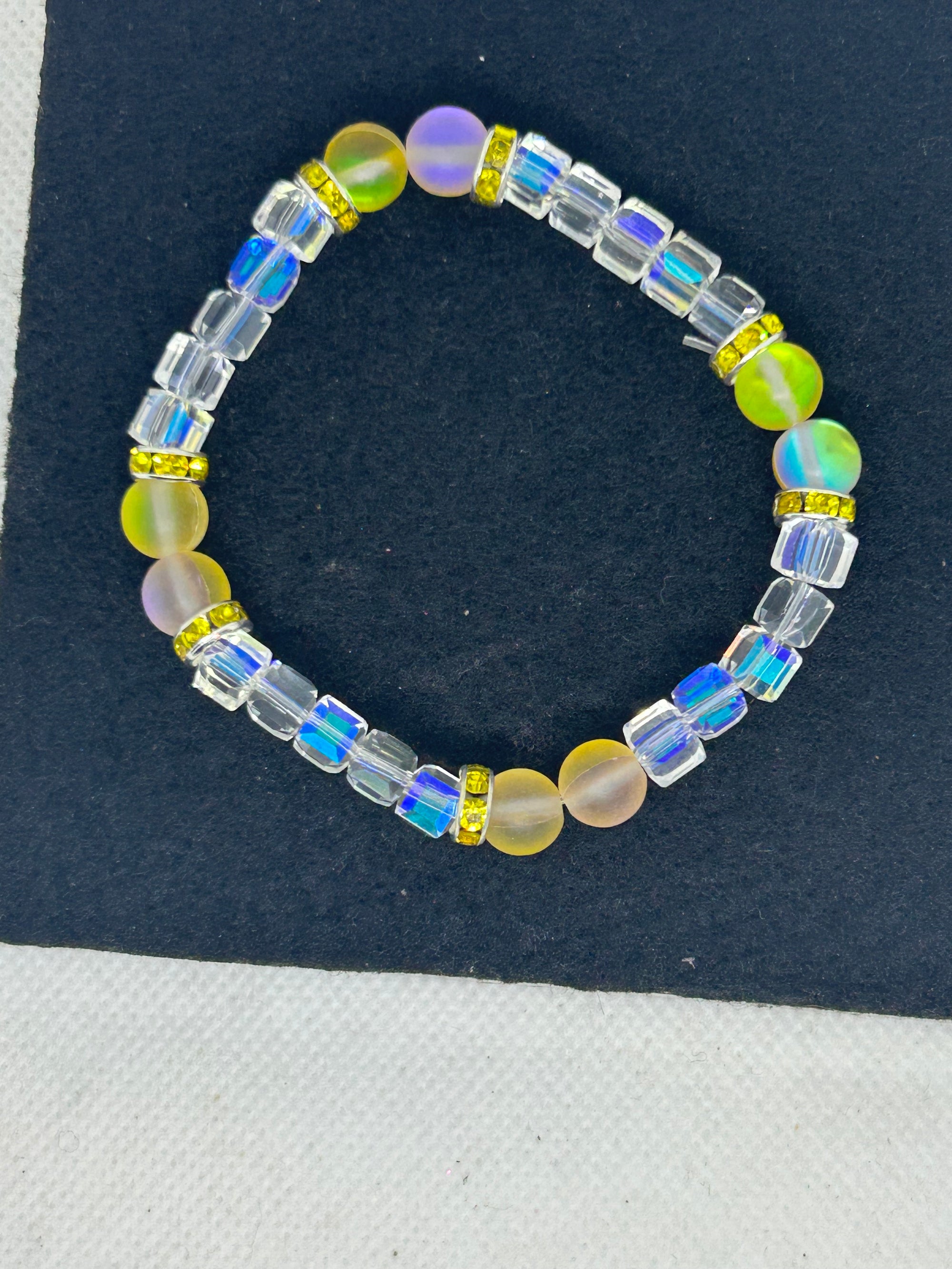 Yellow Glowing Mermaid Glass Beaded Bracelets