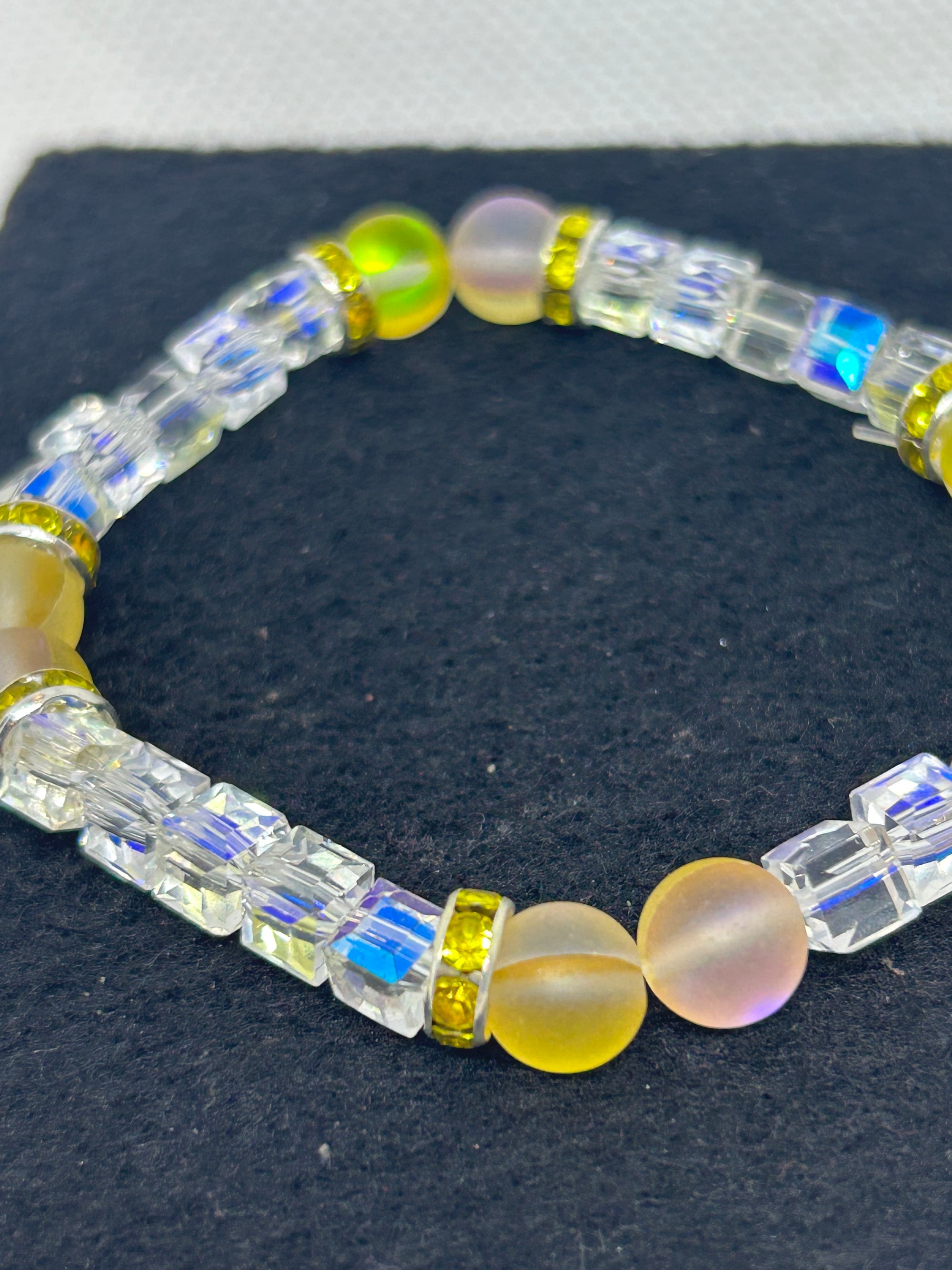 Yellow Glowing Mermaid Glass Beaded Bracelets
