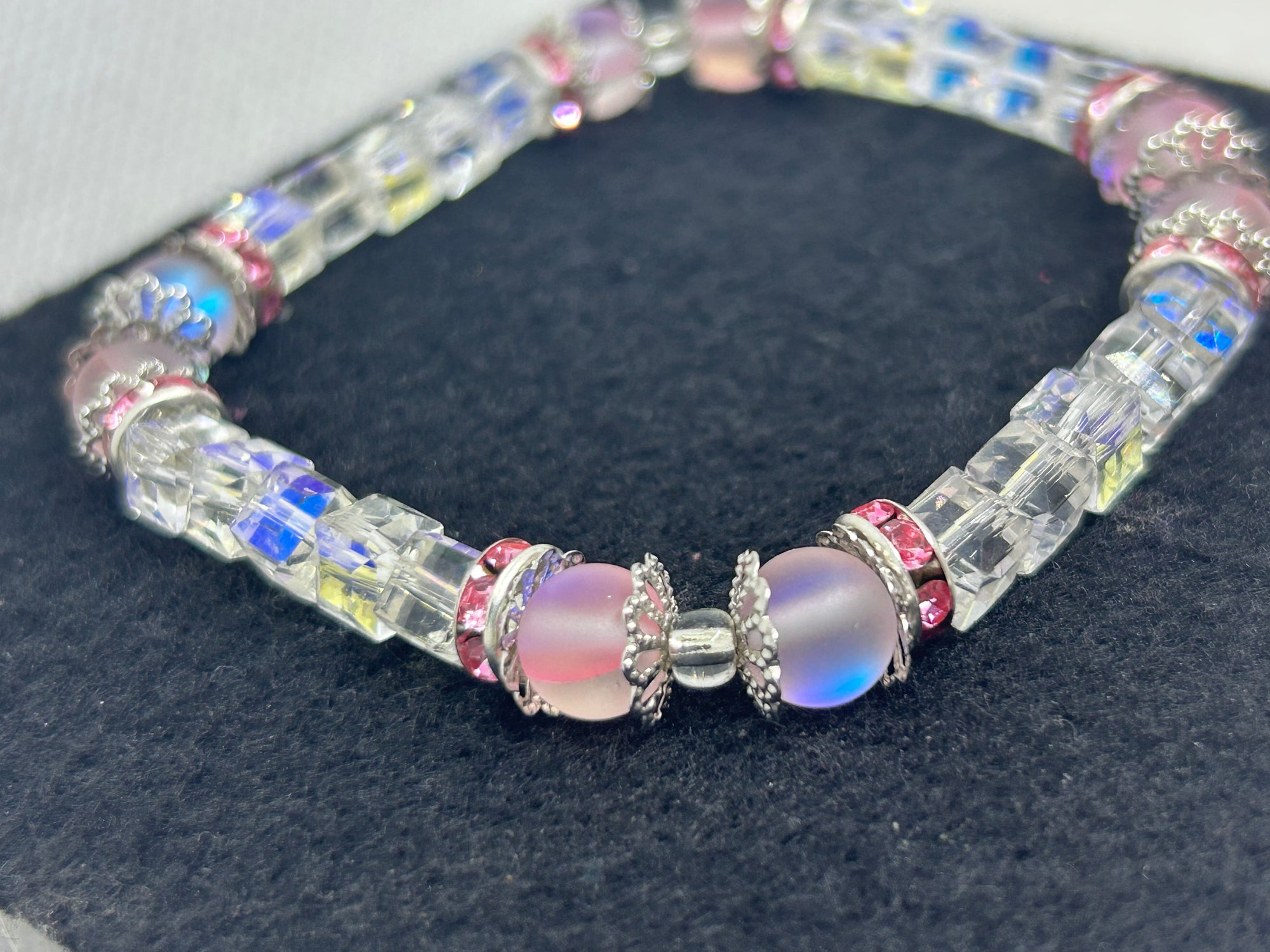 Pink Glowing Mermaid Beaded Bracelet