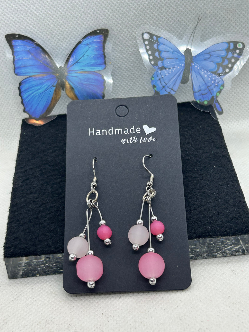 Pink Beaded Earrings