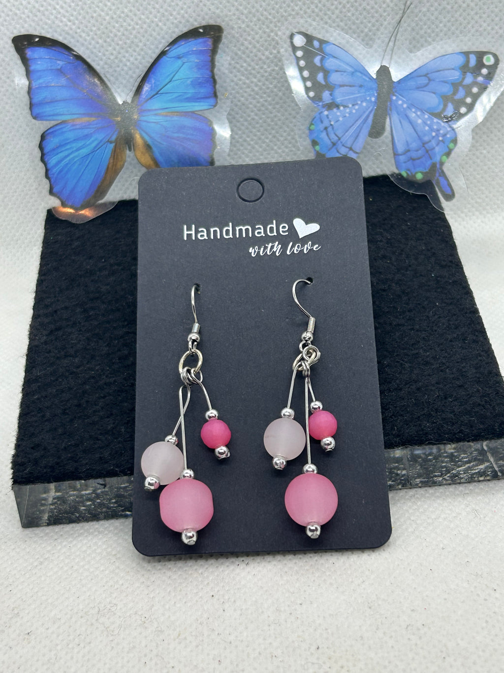 Pink Beaded Earrings