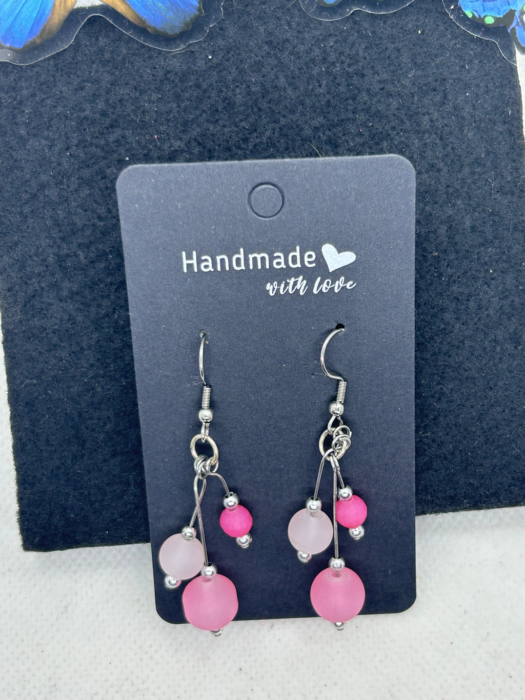 Pink Beaded Earrings