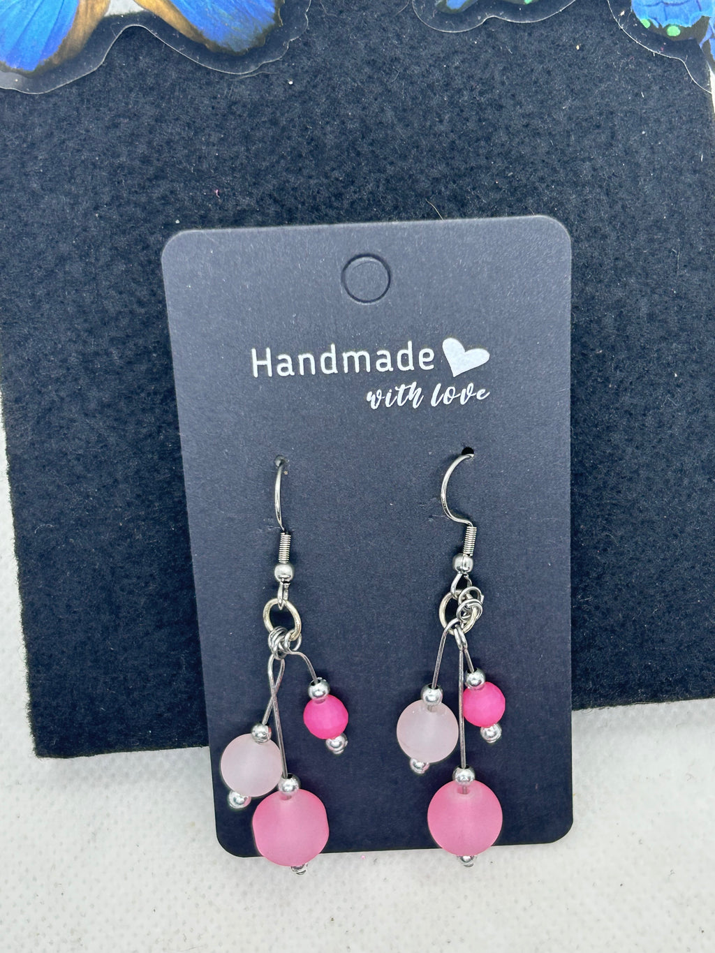 Pink Beaded Earrings