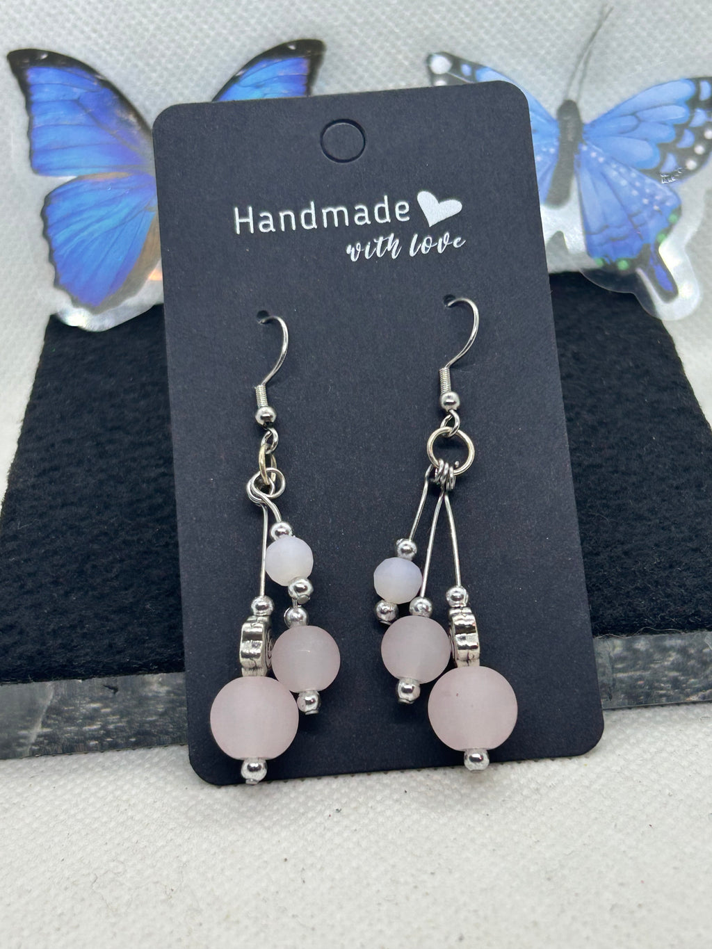 Pink Beaded Earrings