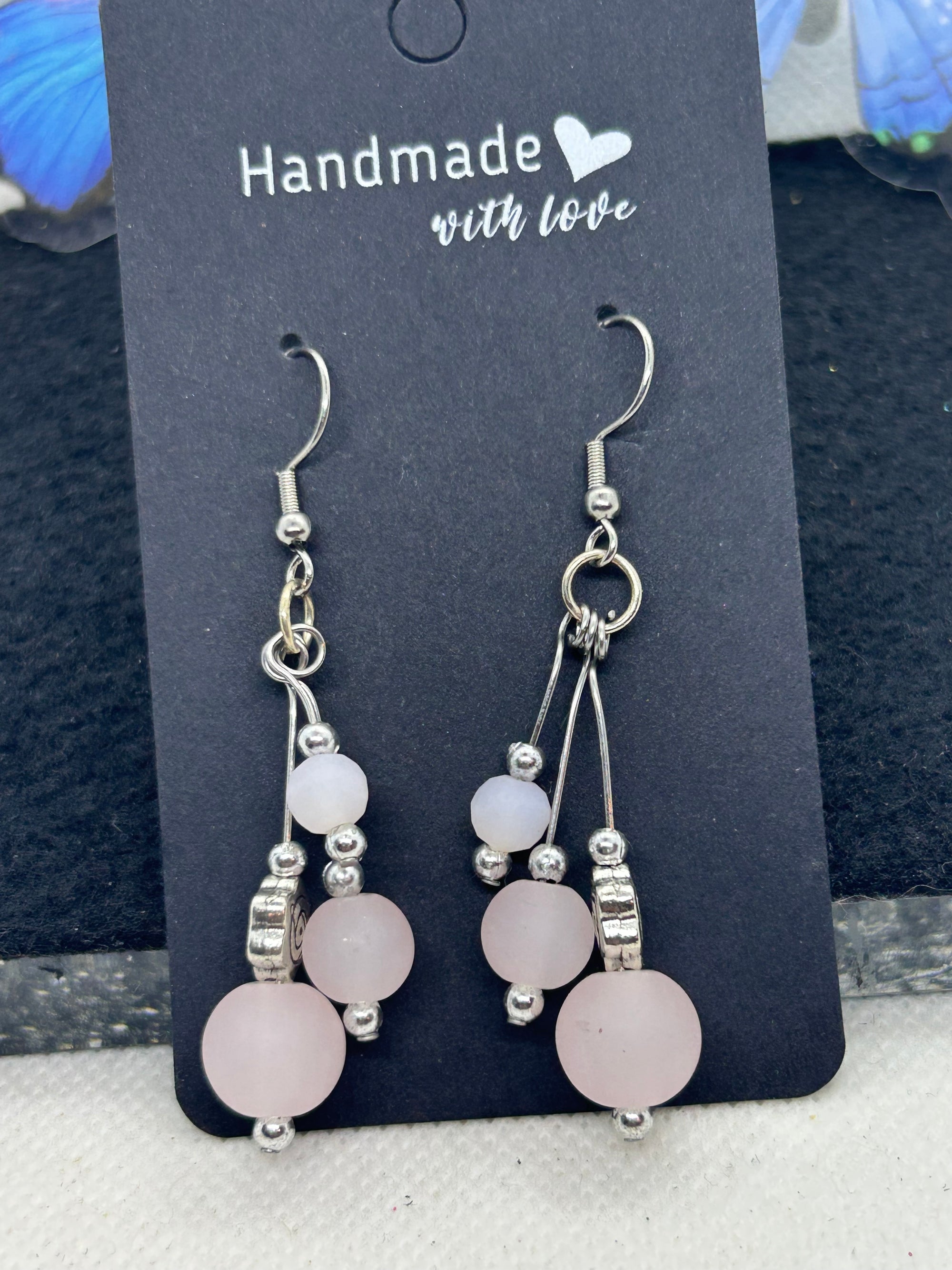 Pink Beaded Earrings