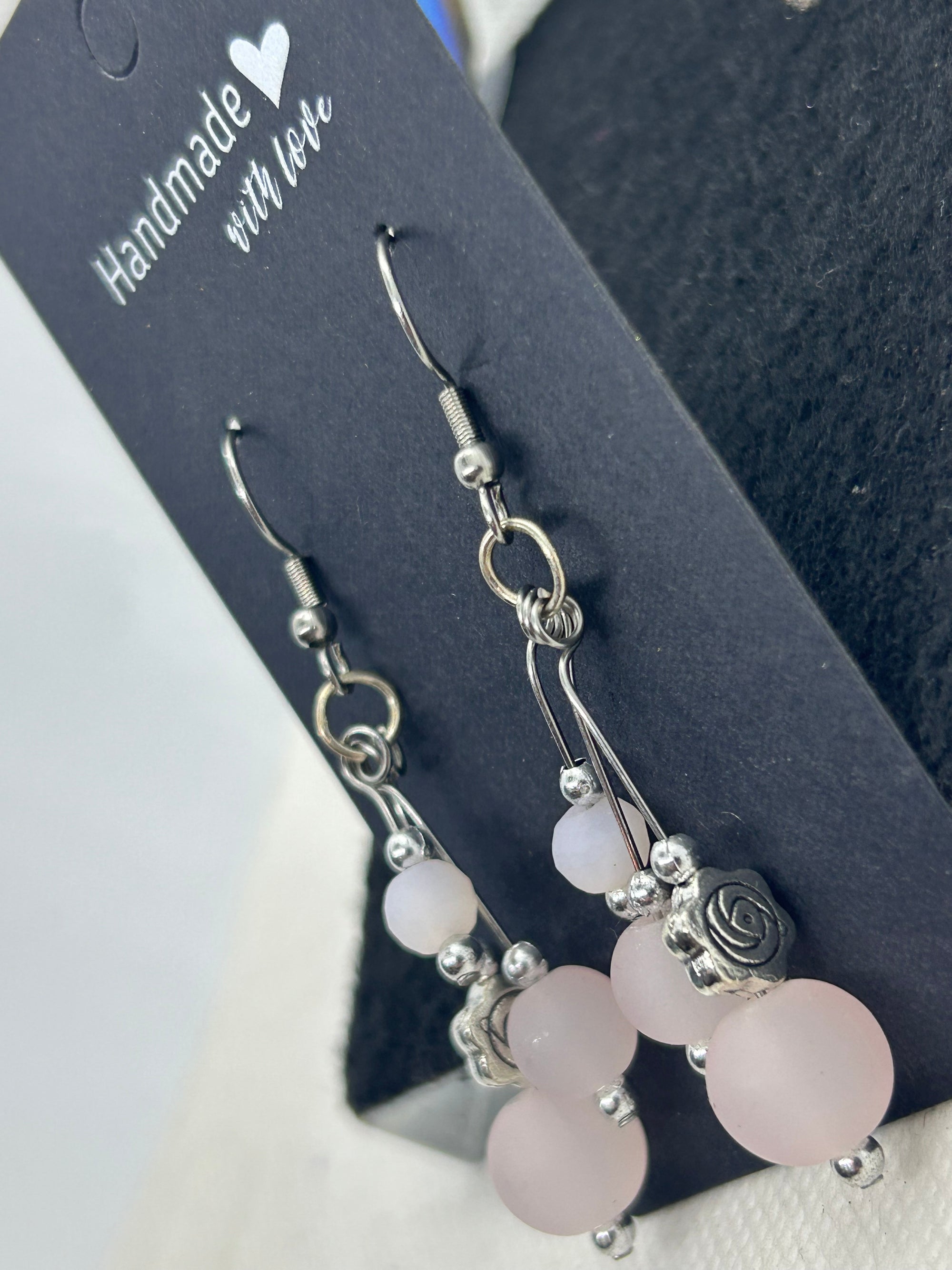 Pink Beaded Earrings