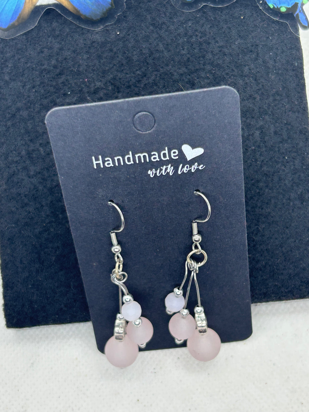 Pink Beaded Earrings