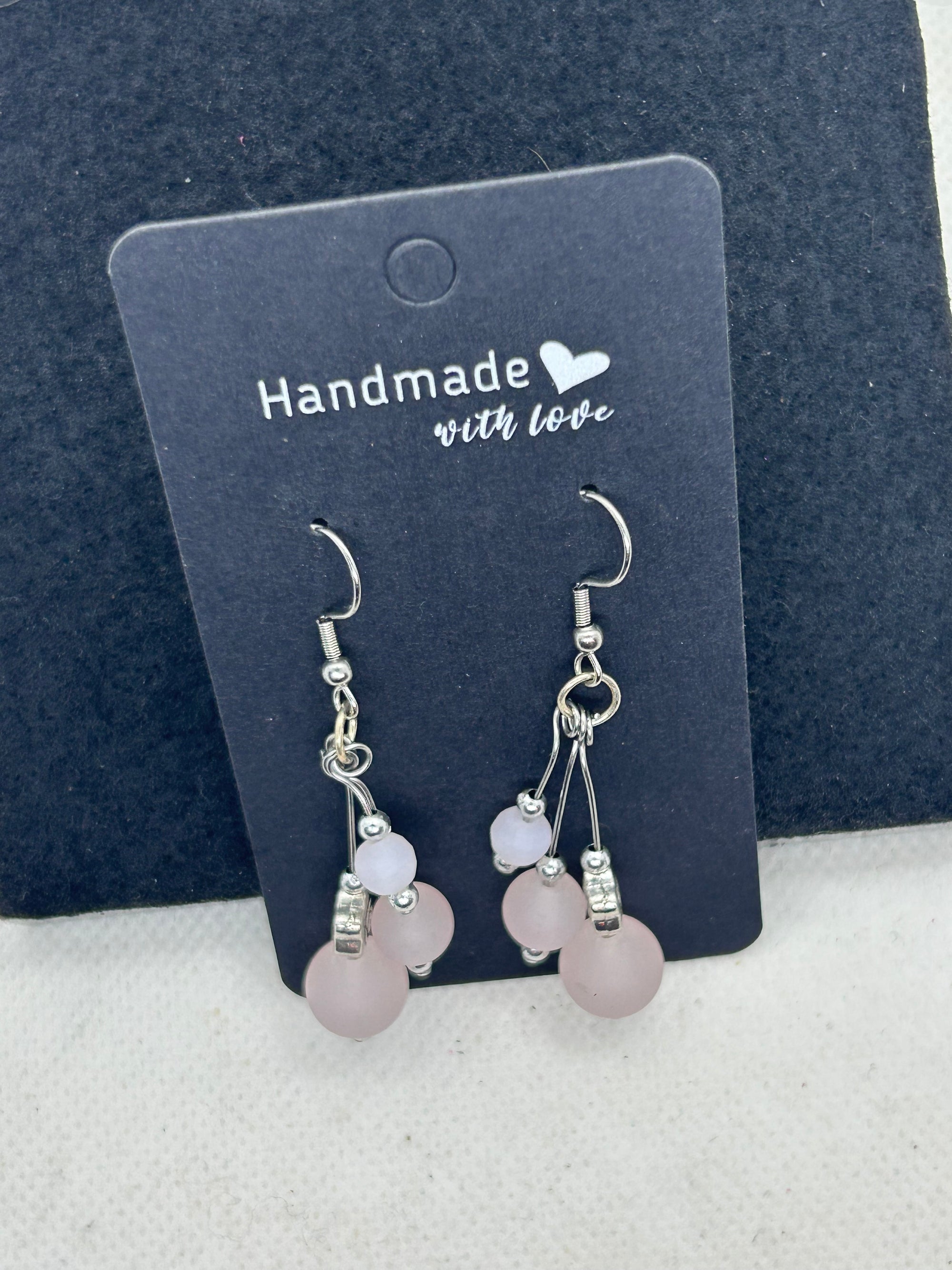 Pink Beaded Earrings