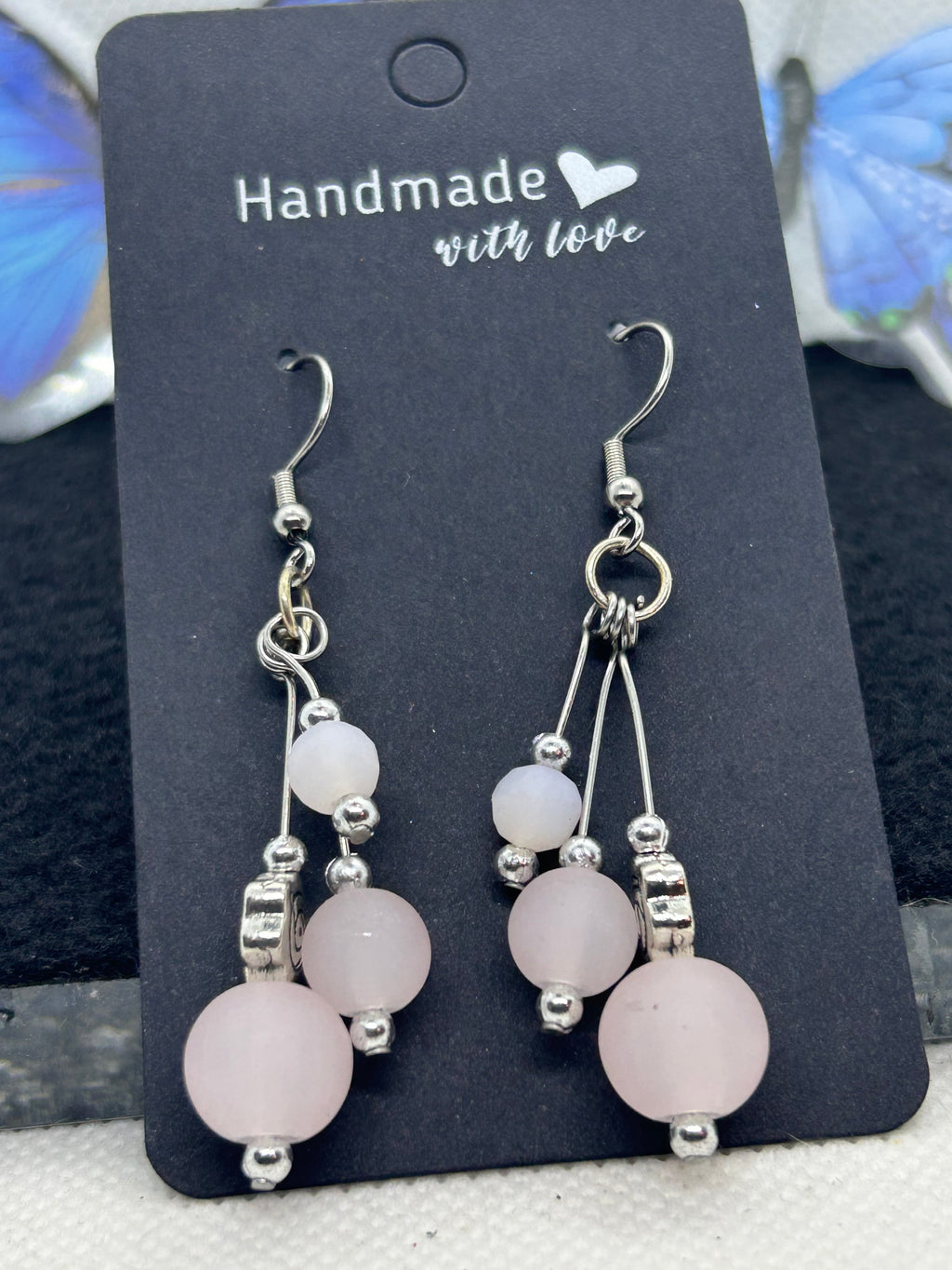 Pink Beaded Earrings