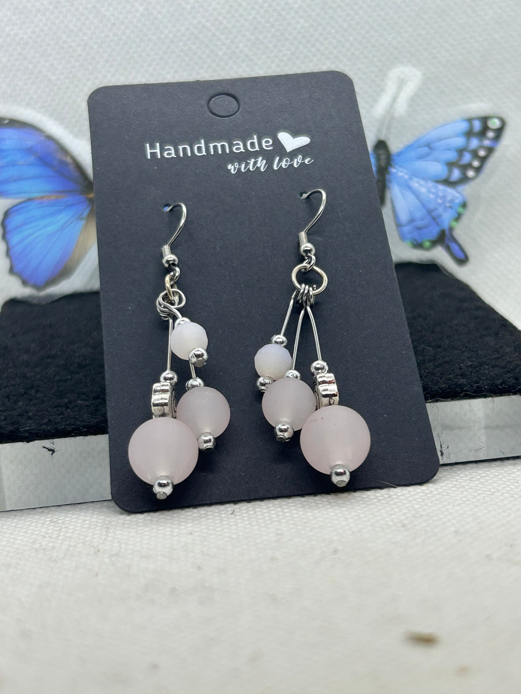 Pink Beaded Earrings