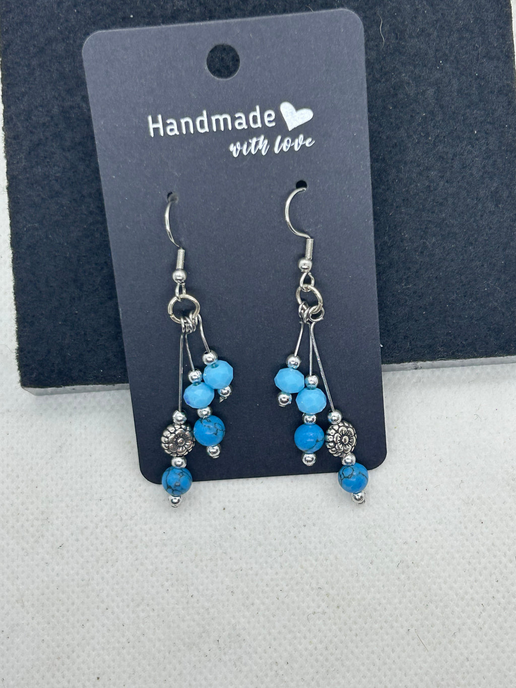 3 Tiered blue earring
