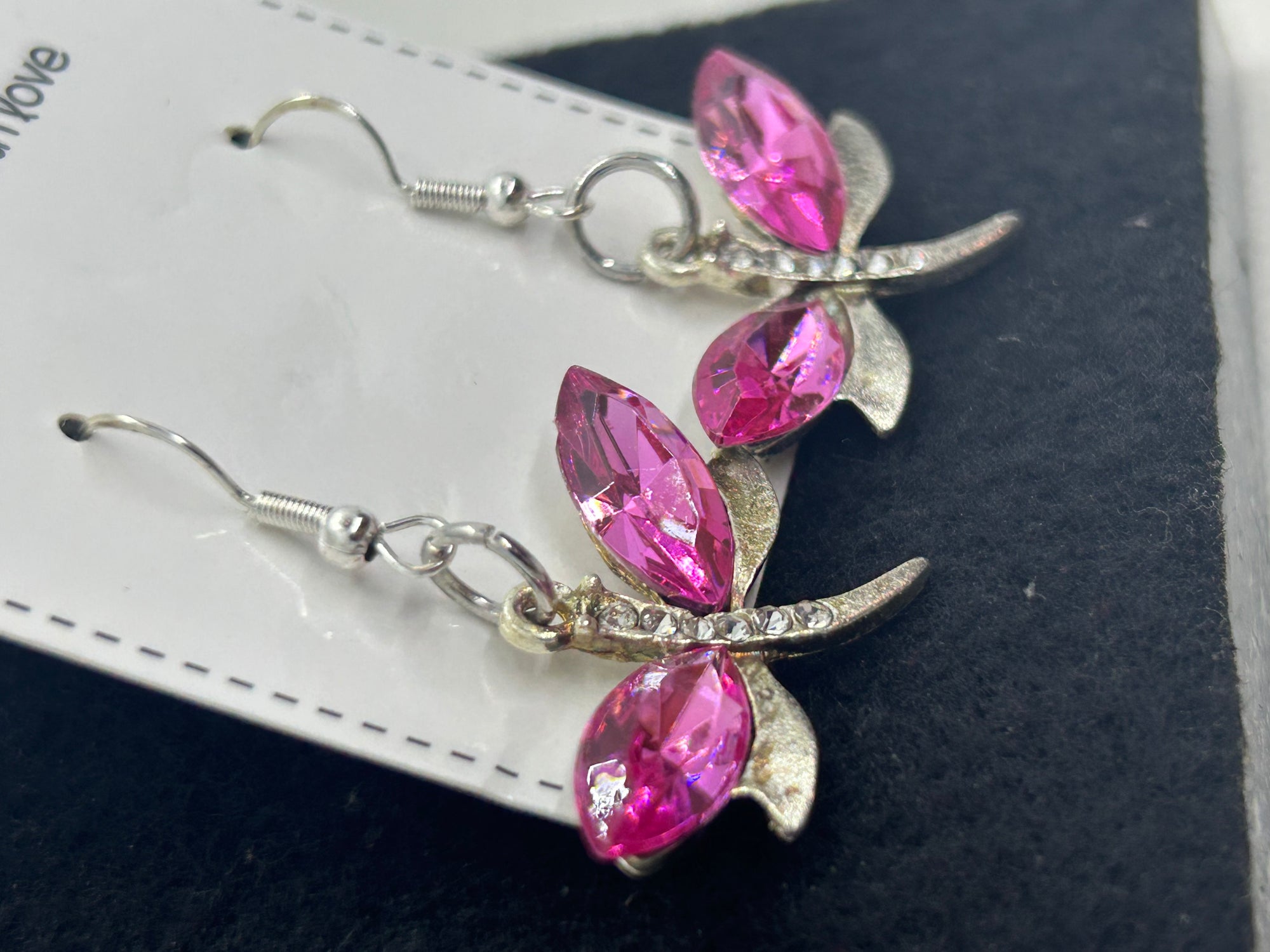 Pink Dragonfly Earrings