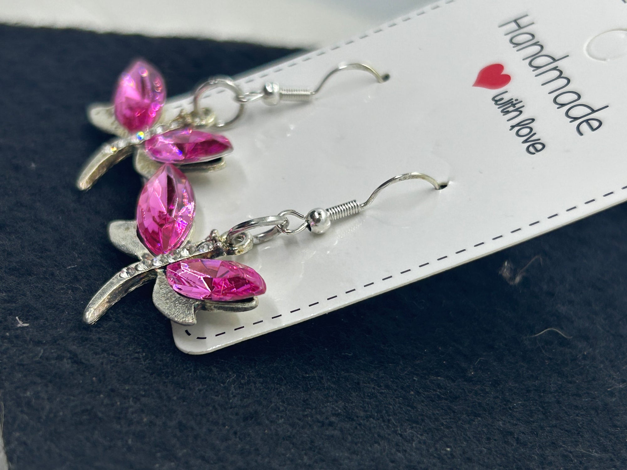 Pink Dragonfly Earrings