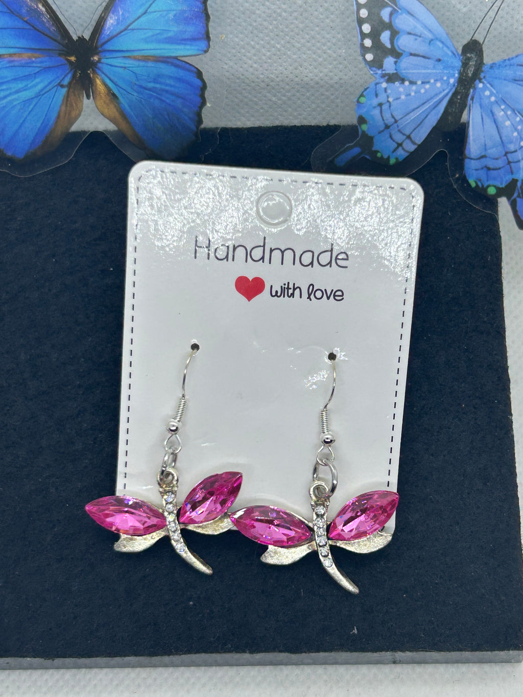 Pink Dragonfly Earrings