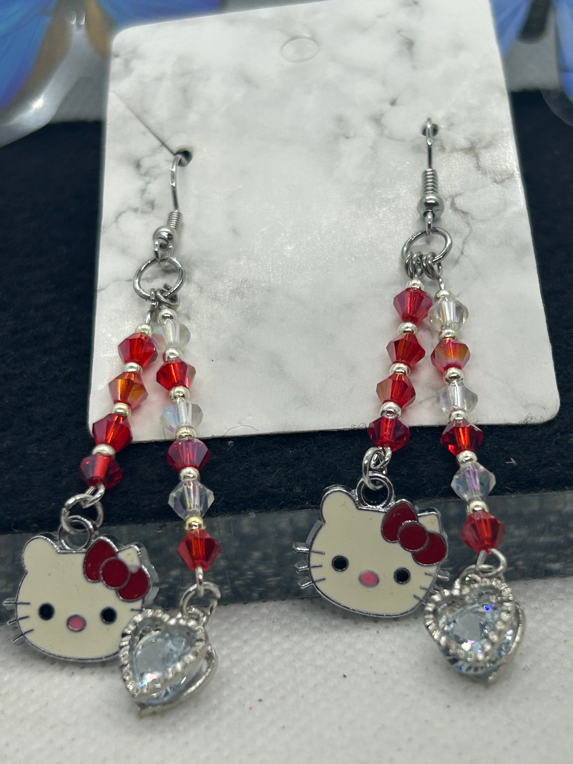 Red Kitty Earrings
