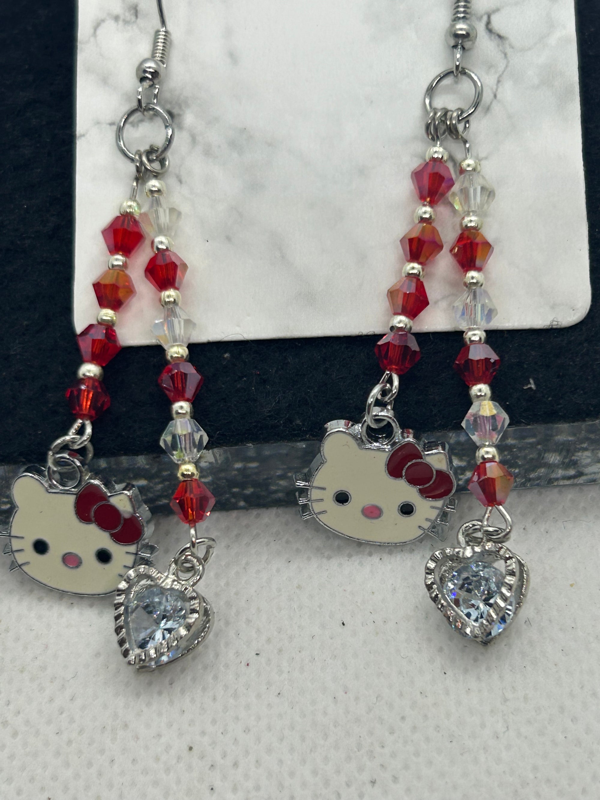 Red Kitty Earrings
