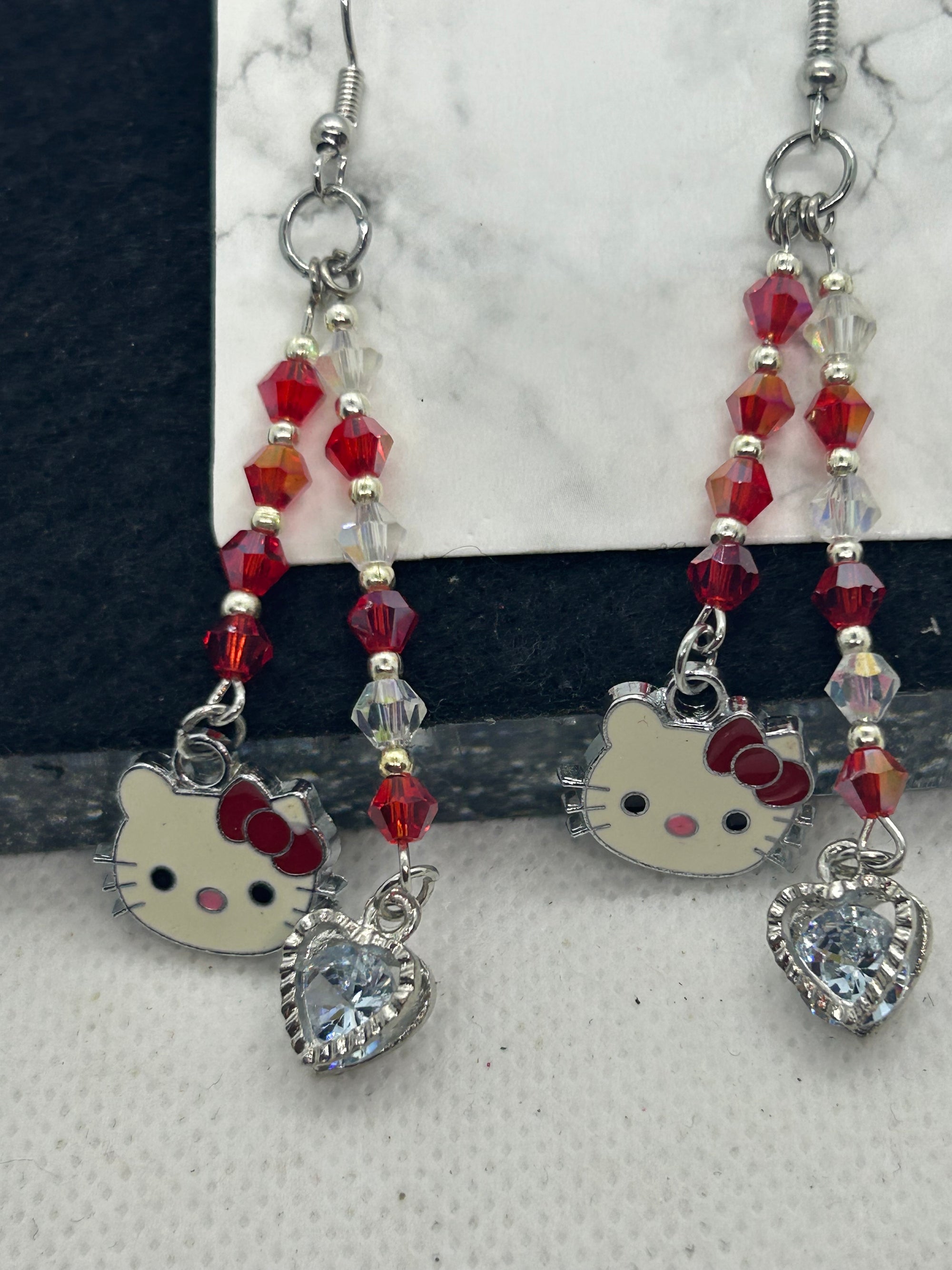 Red Kitty Earrings