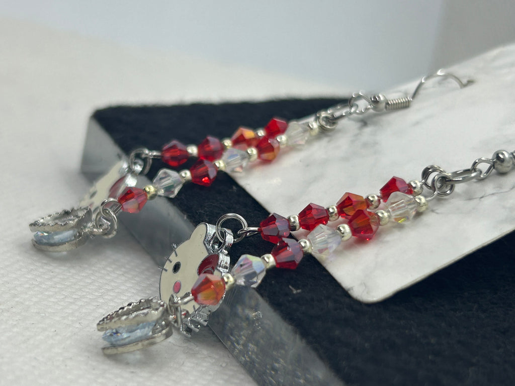 Red Kitty Earrings