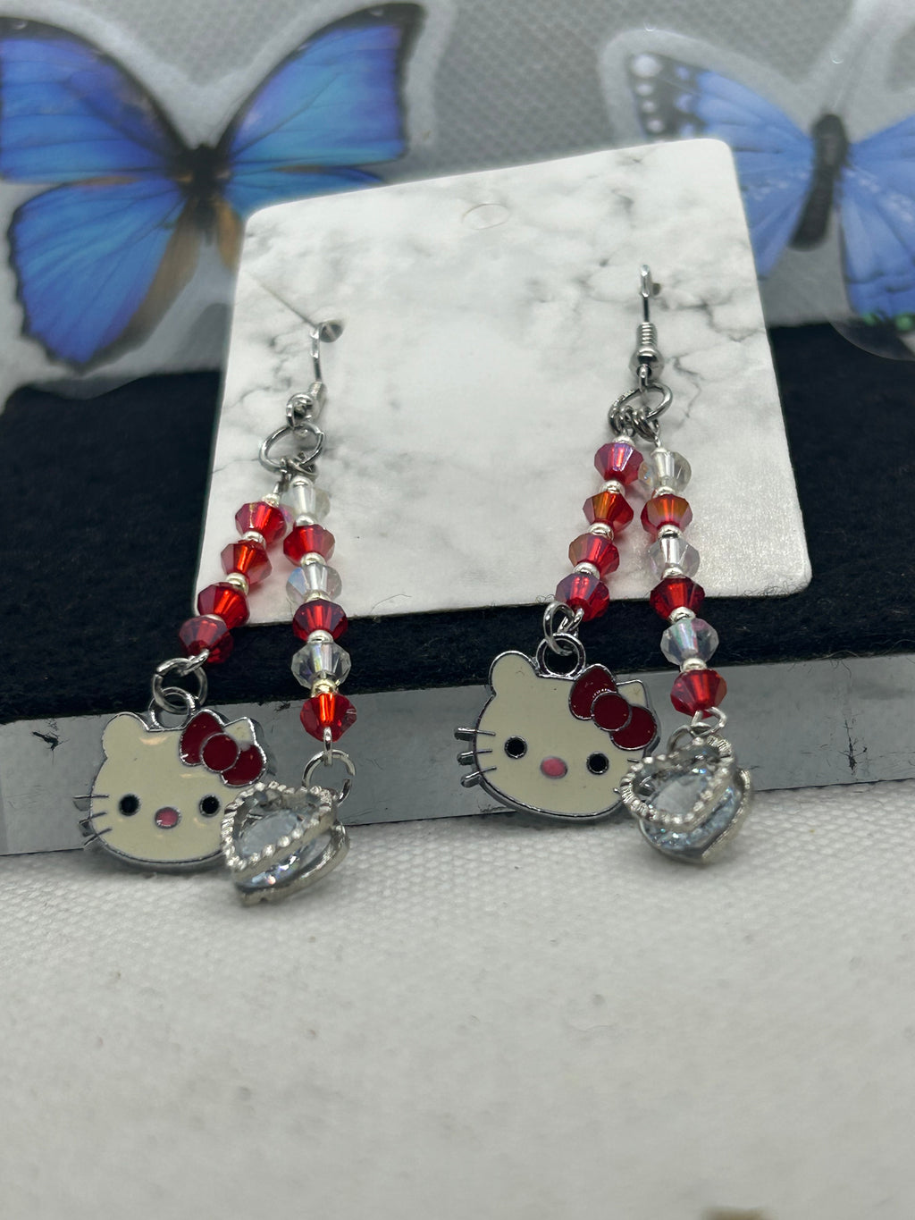 Red Kitty Earrings