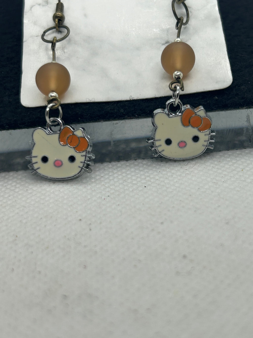 Orange Kitty Earrings