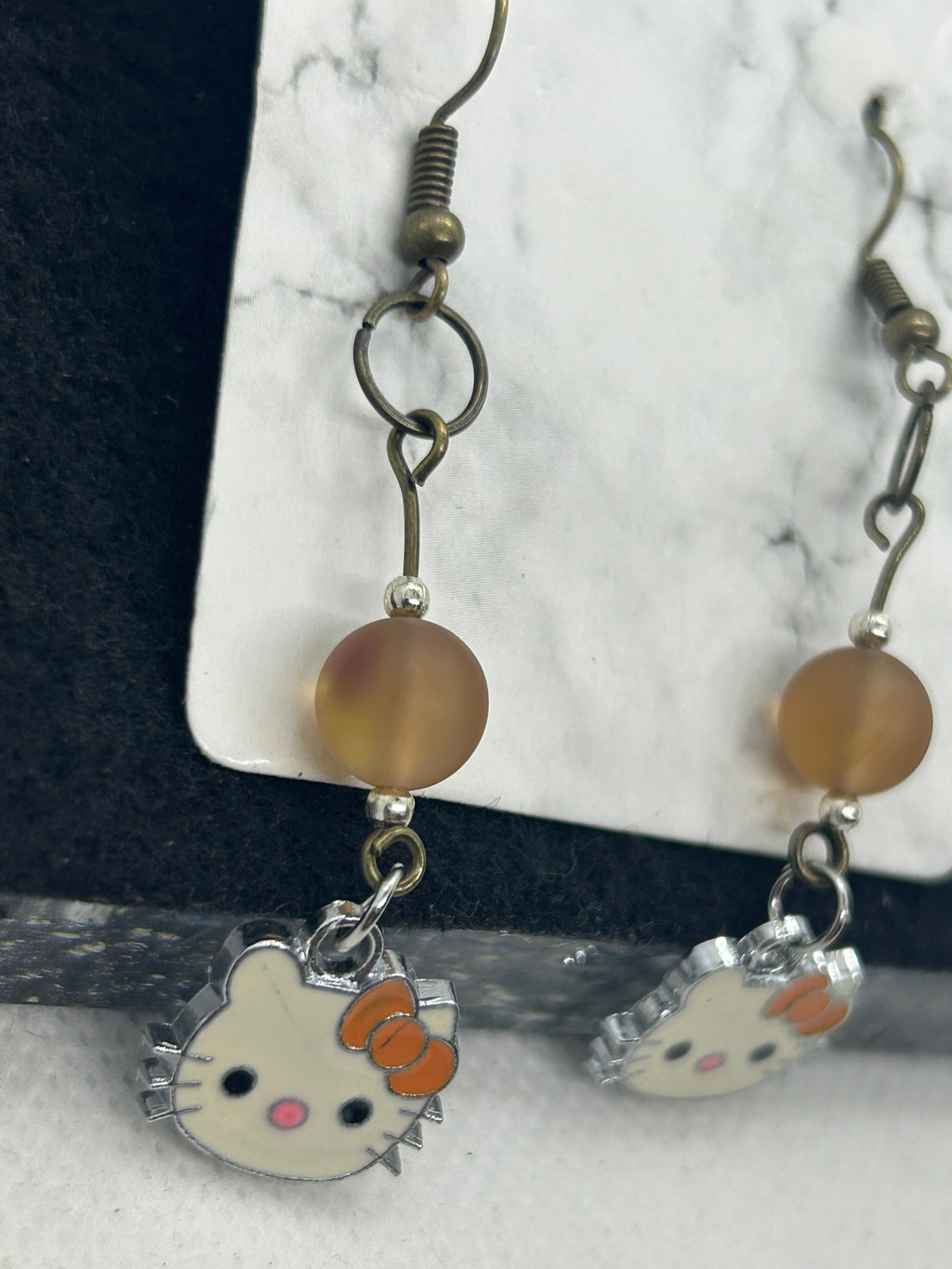 Orange Kitty Earrings