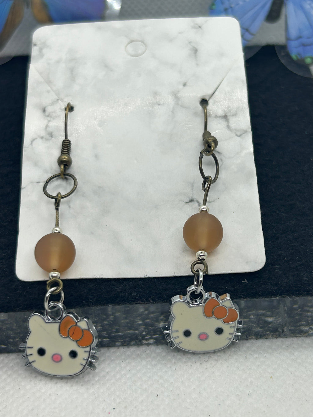 Orange Kitty Earrings
