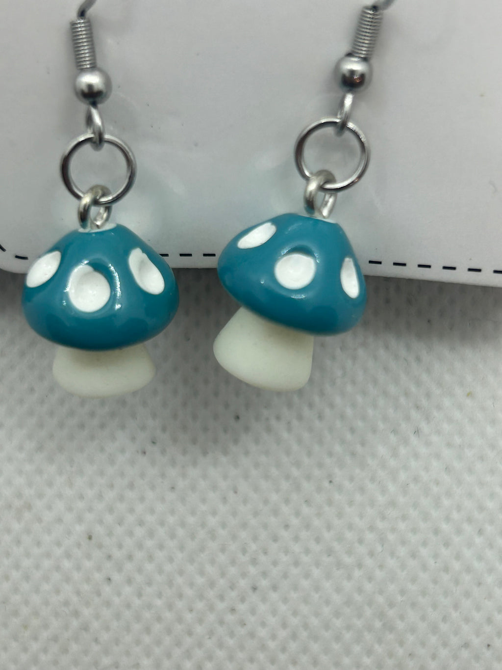 Teal Mushroom Earrings