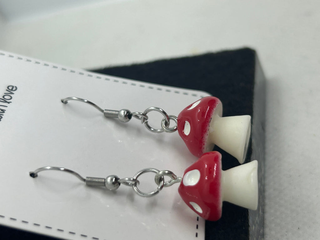 Red Mushroom Earrings