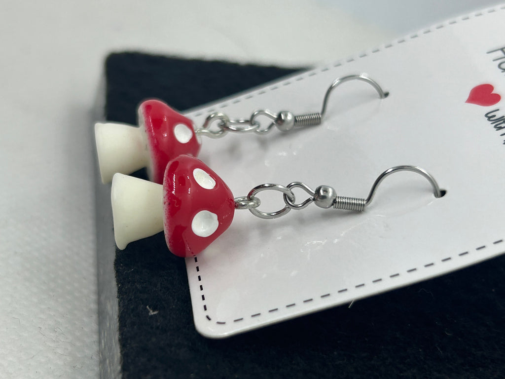 Red Mushroom Earrings