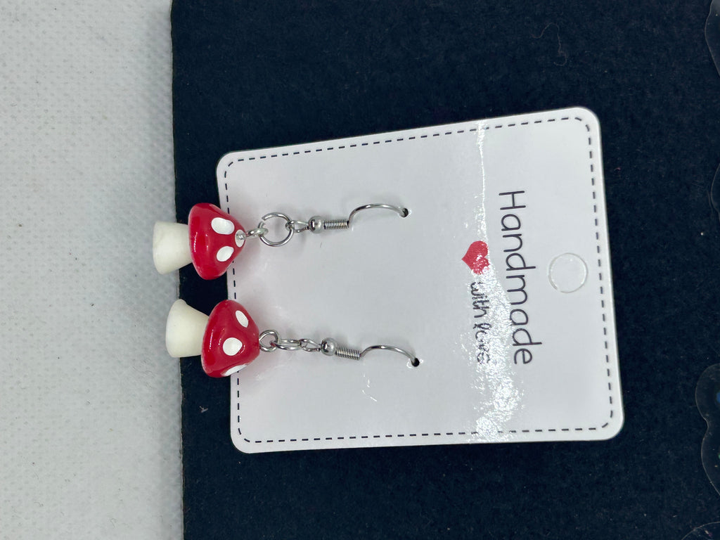 Red Mushroom Earrings